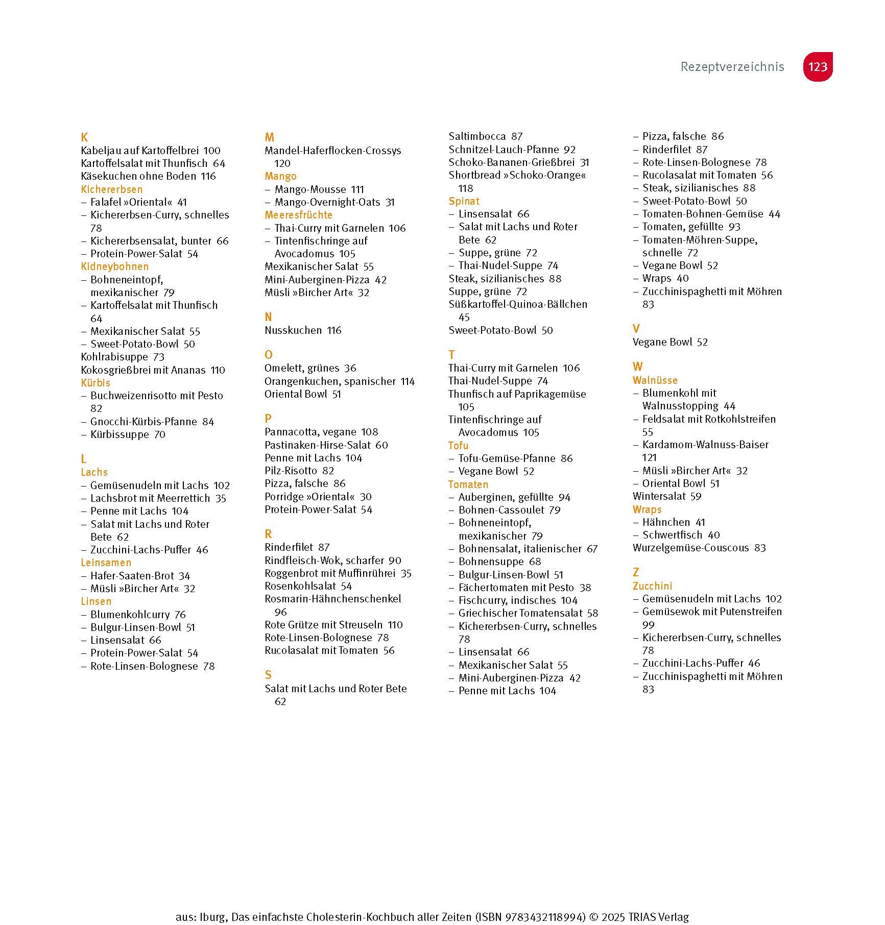 Beispielinhalt (Bild) Das einfachste Cholesterin-Kochbuch aller Zeiten