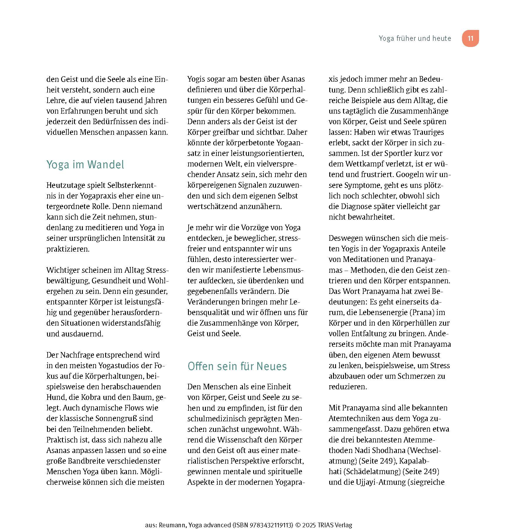 Beispielinhalt (Bild) Yoga advanced