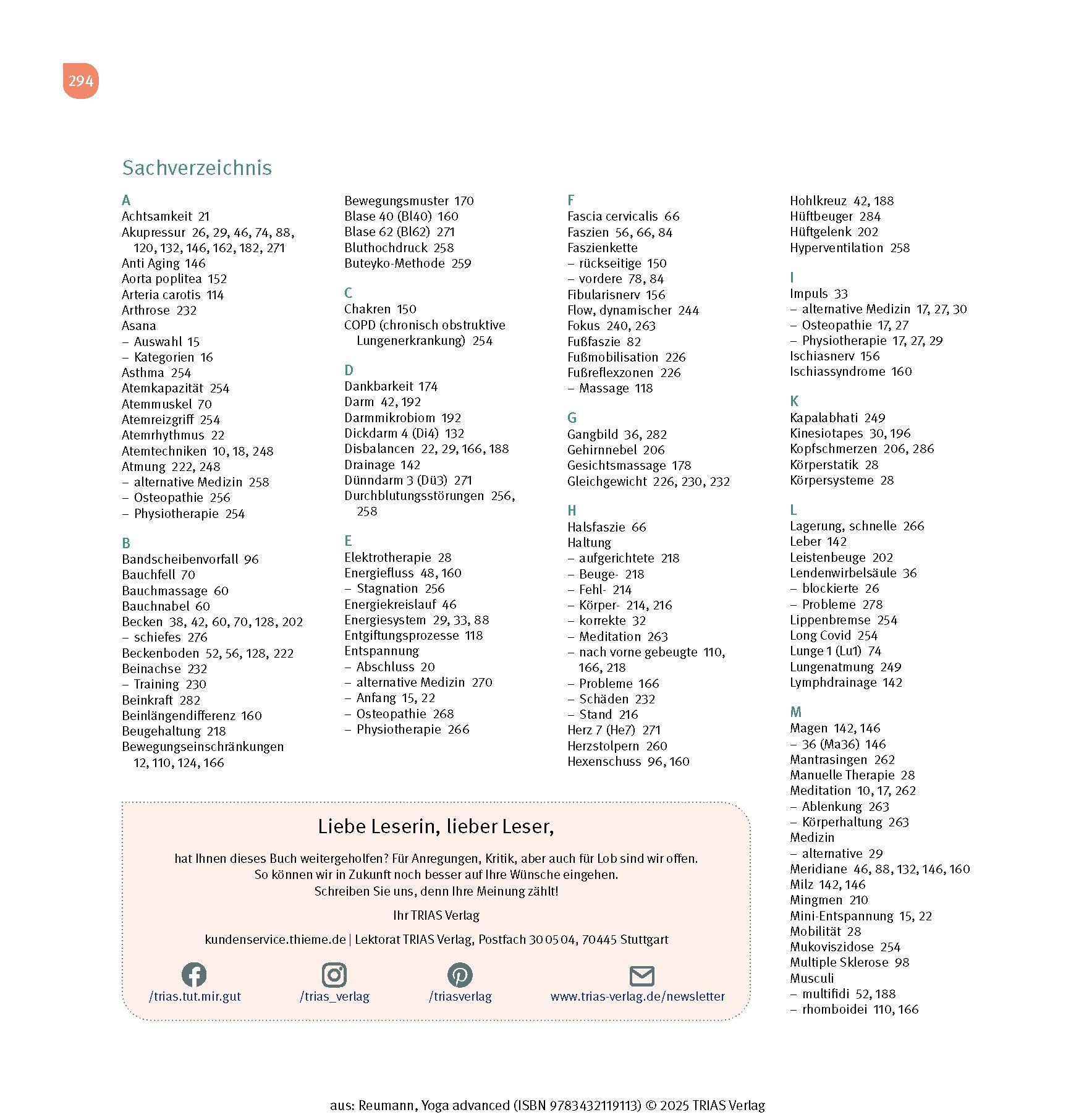 Beispielinhalt (Bild) Yoga advanced