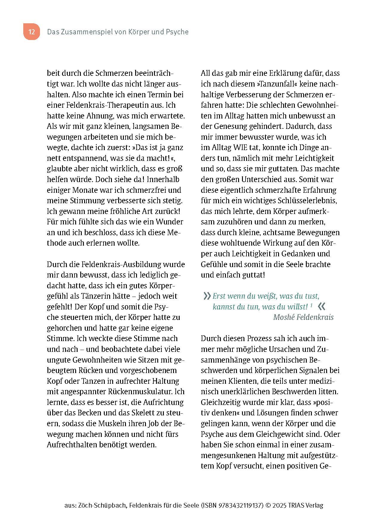 Beispielinhalt (Bild) Feldenkrais für die Seele
