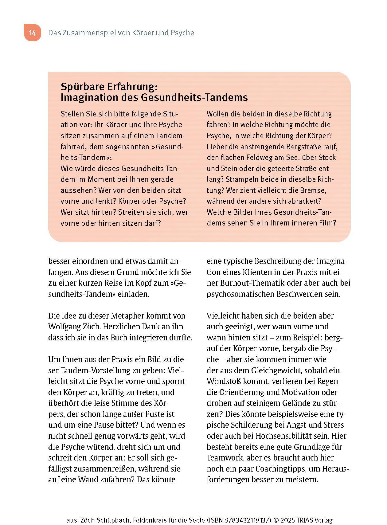 Beispielinhalt (Bild) Feldenkrais für die Seele