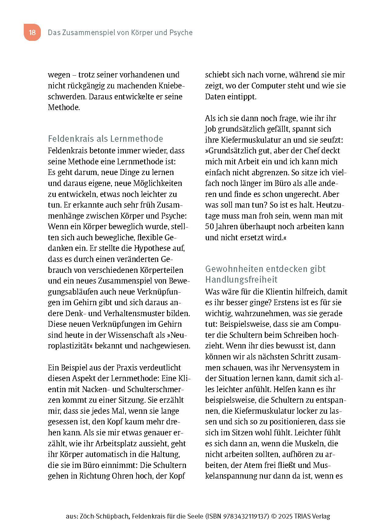 Beispielinhalt (Bild) Feldenkrais für die Seele