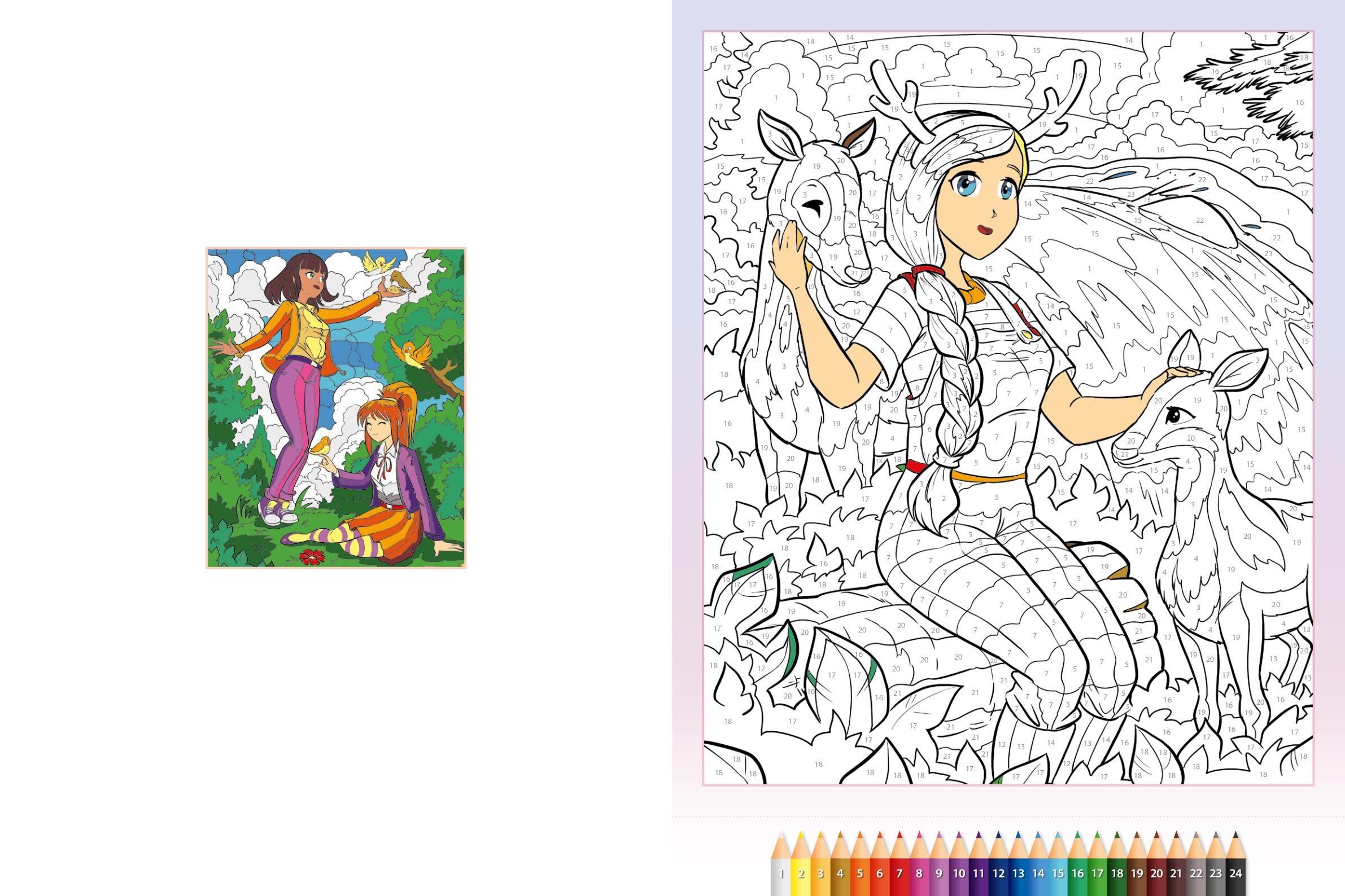 Beispielinhalt (Bild) Malen nach Zahlen Manga