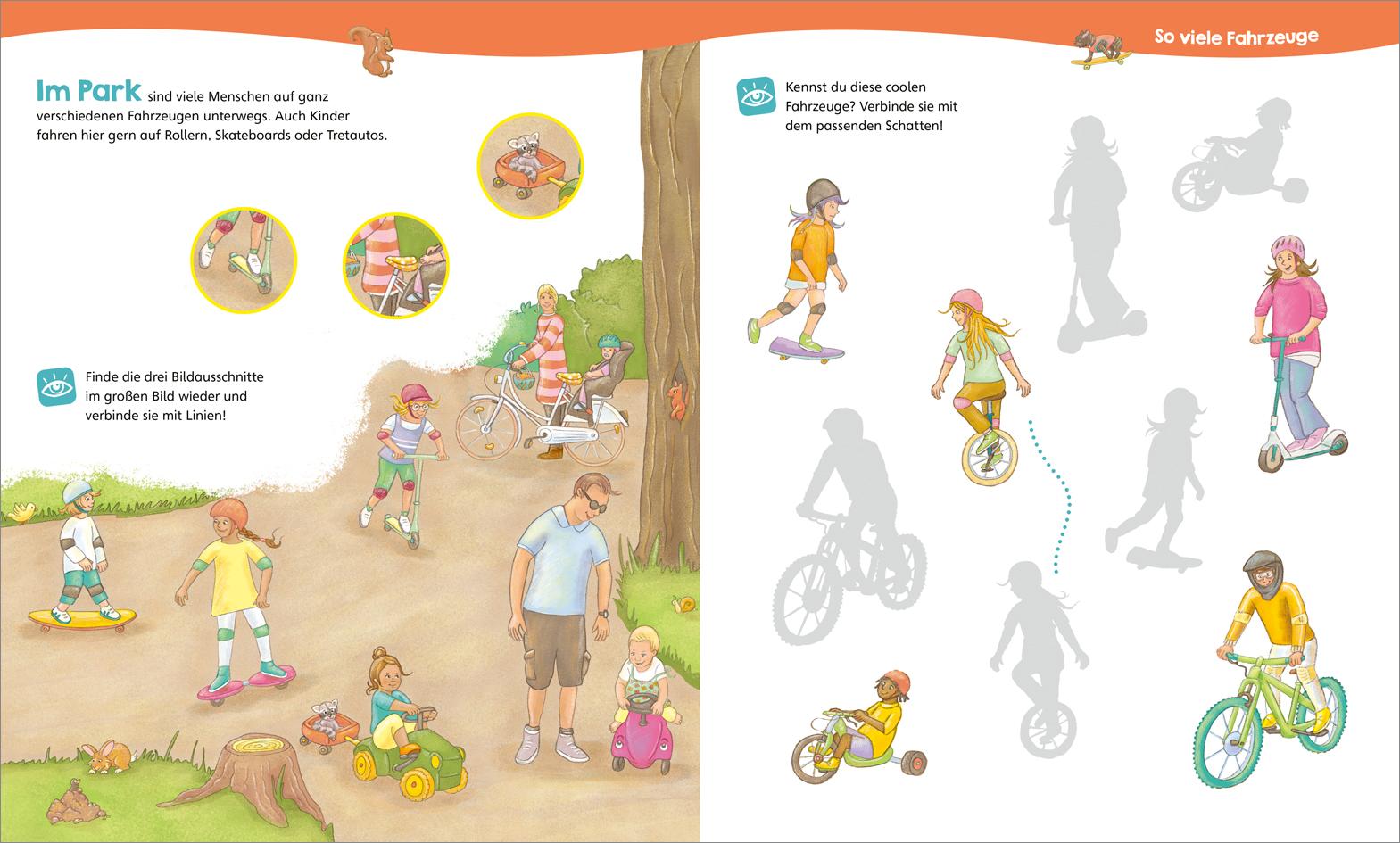 Beispielinhalt (Bild) WAS IST WAS Junior Mitmach-Heft Alles, was rollt!