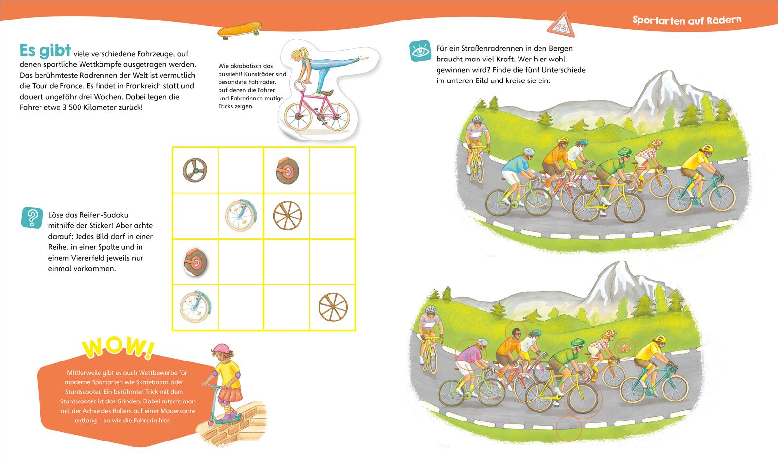 Beispielinhalt (Bild) WAS IST WAS Junior Mitmach-Heft Alles, was rollt!