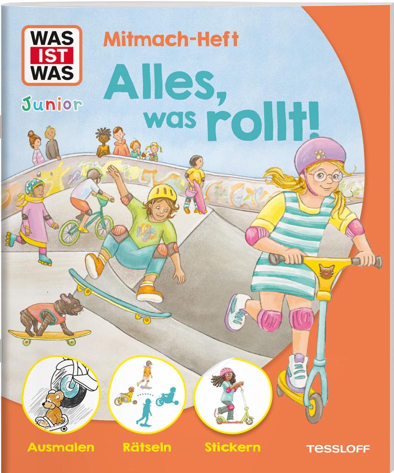 Vorderes Coverbild WAS IST WAS Junior Mitmach-Heft Alles, was rollt!