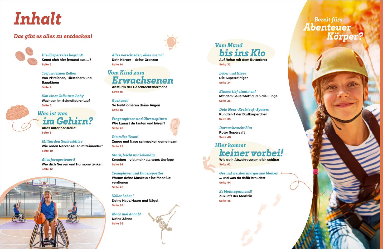 Beispielinhalt (Bild) WAS IST WAS Dein Körper. Was alles in dir steckt