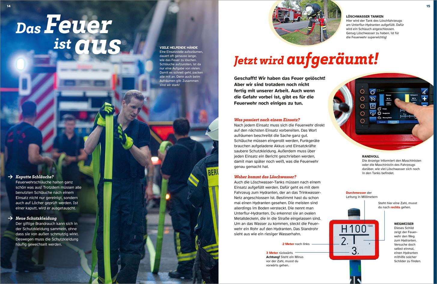 Beispielinhalt (Bild) WAS IST WAS Feuerwehr. Mit vollem Einsatz