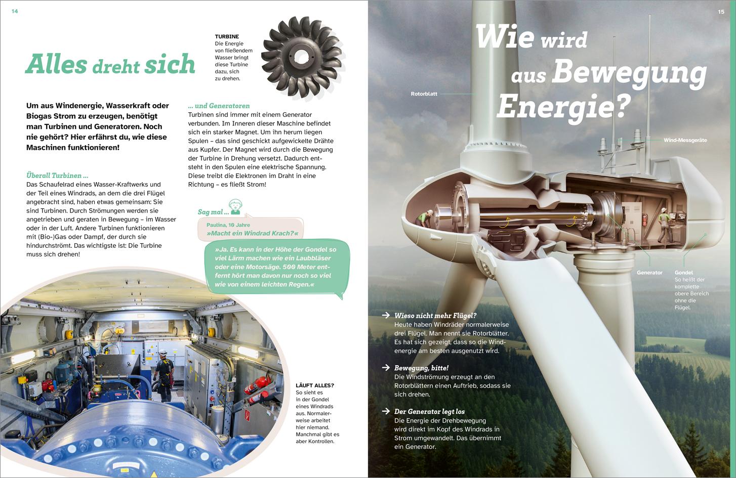 Beispielinhalt (Bild) WAS IST WAS Grüne Energie. Power für die Zukunft