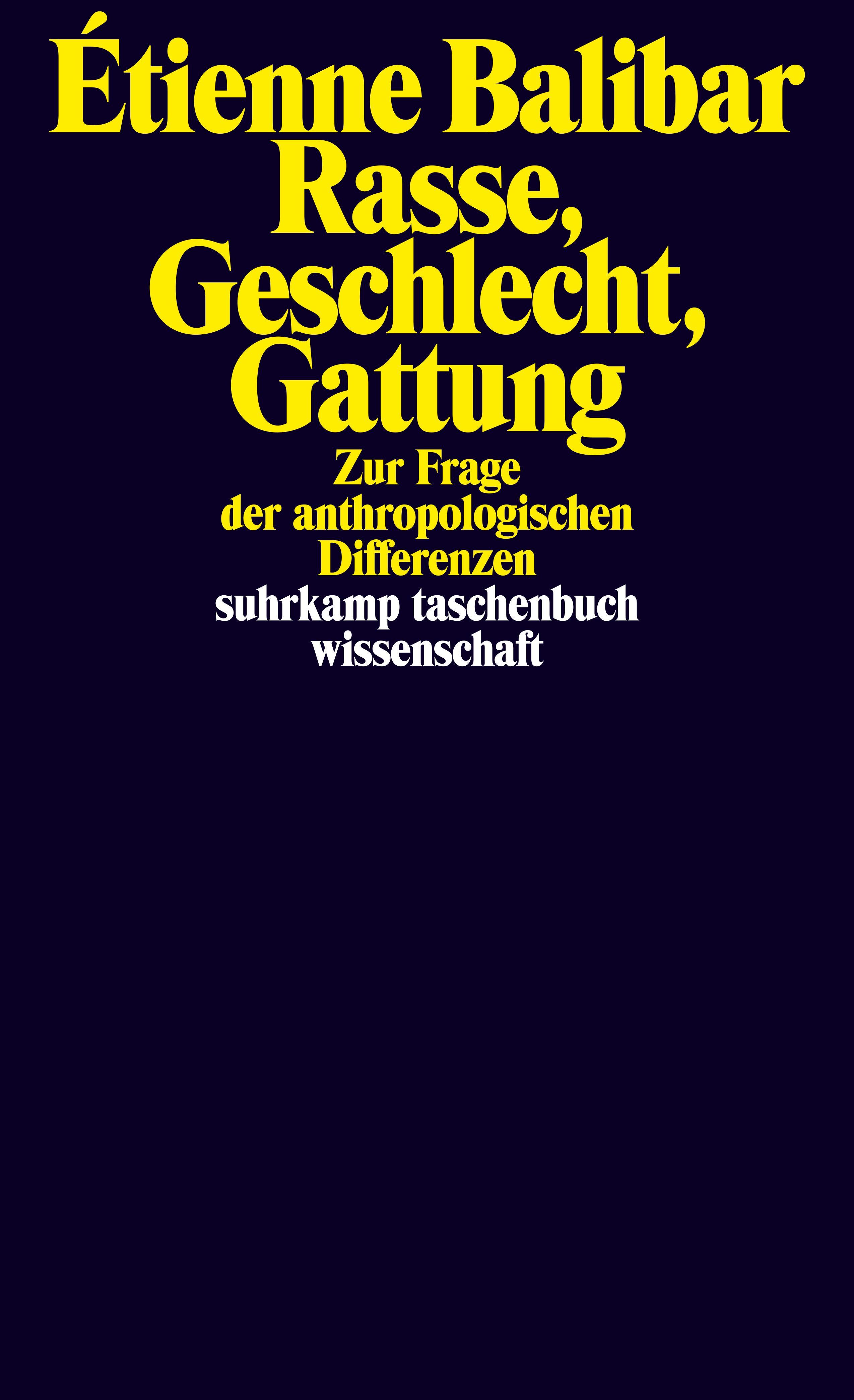 Vorderes Coverbild Rasse, Geschlecht, Gattung