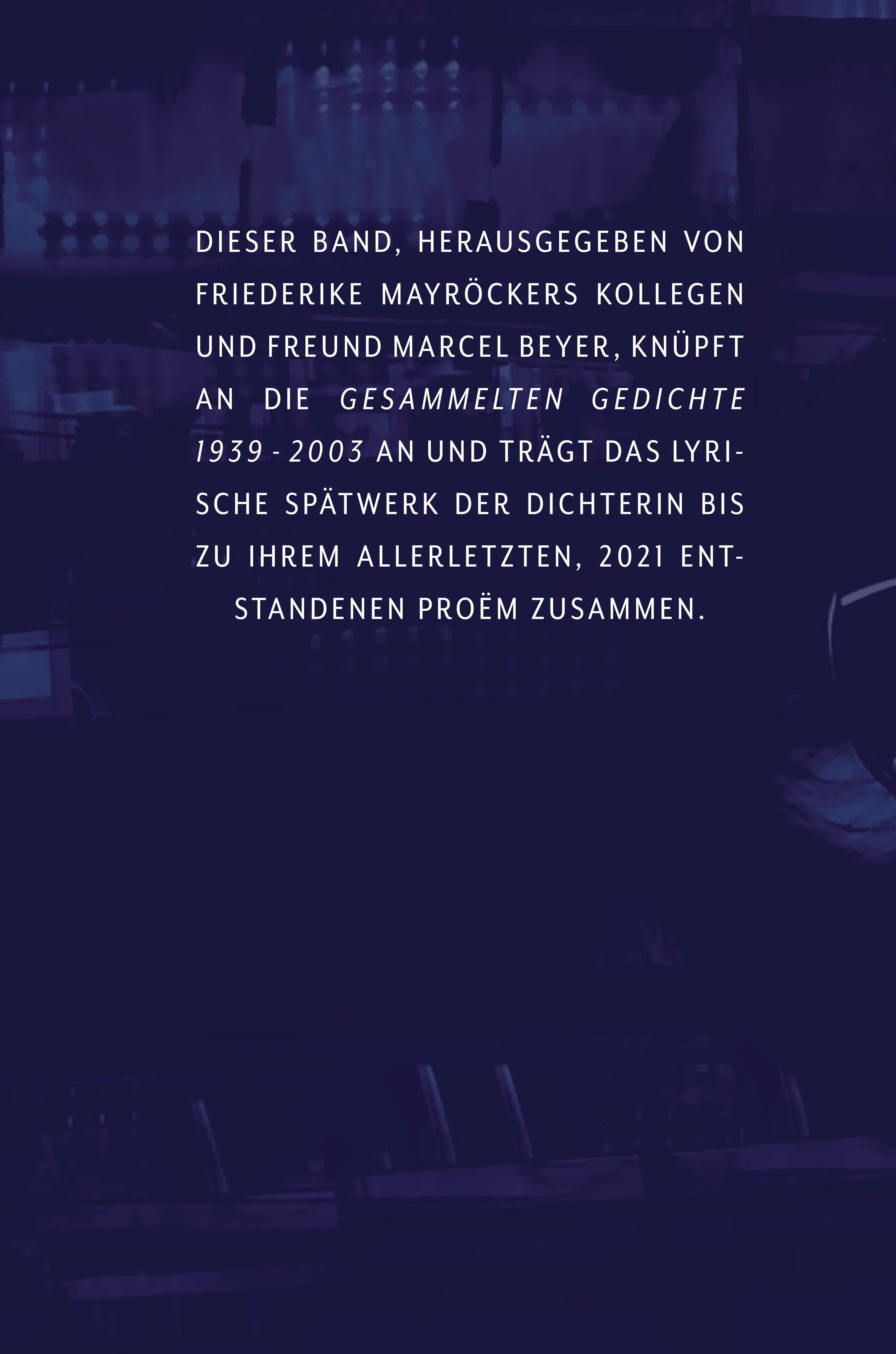 Rückseitencover Gesammelte Gedichte