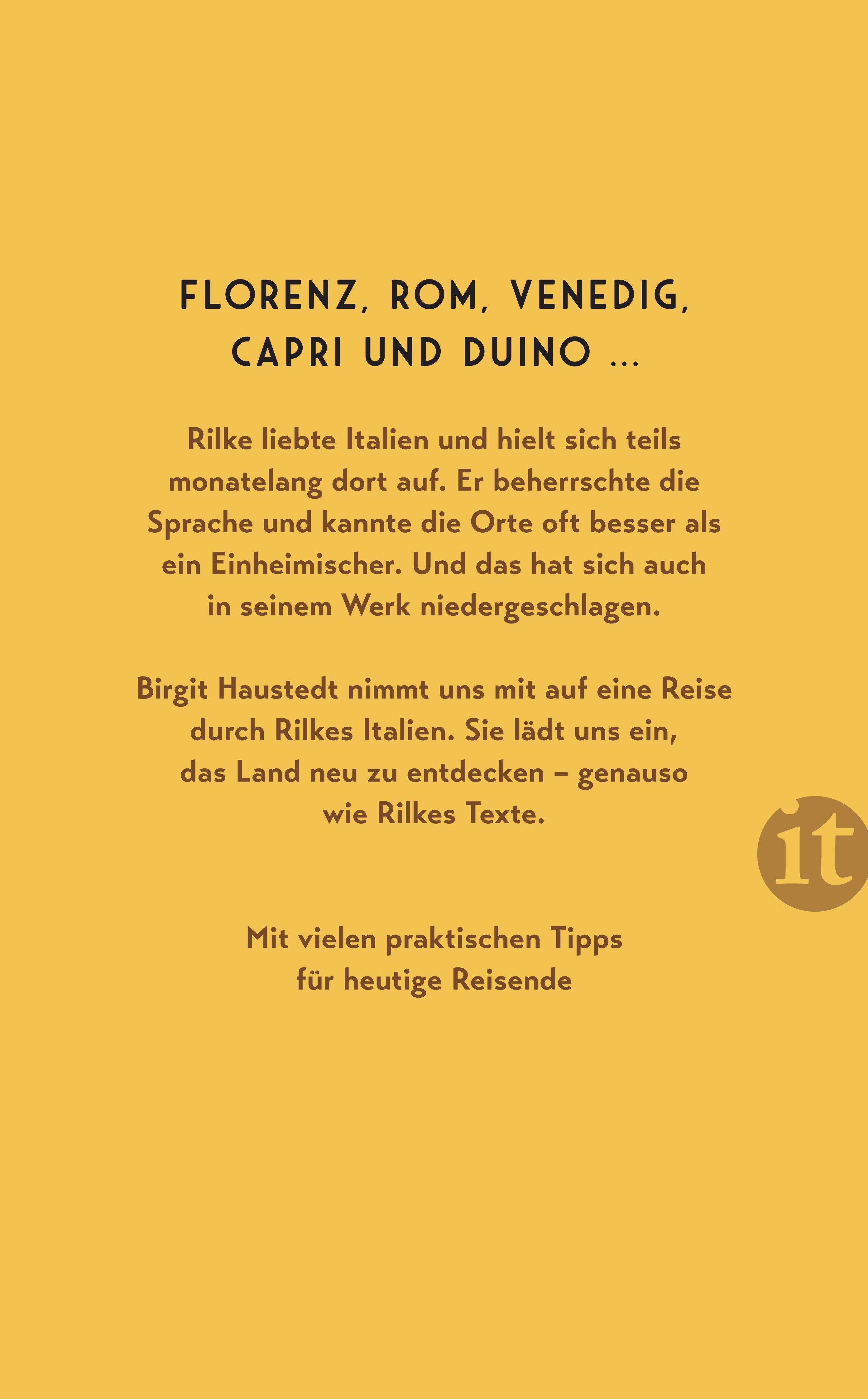 Rückseitencover Rilke in Italien