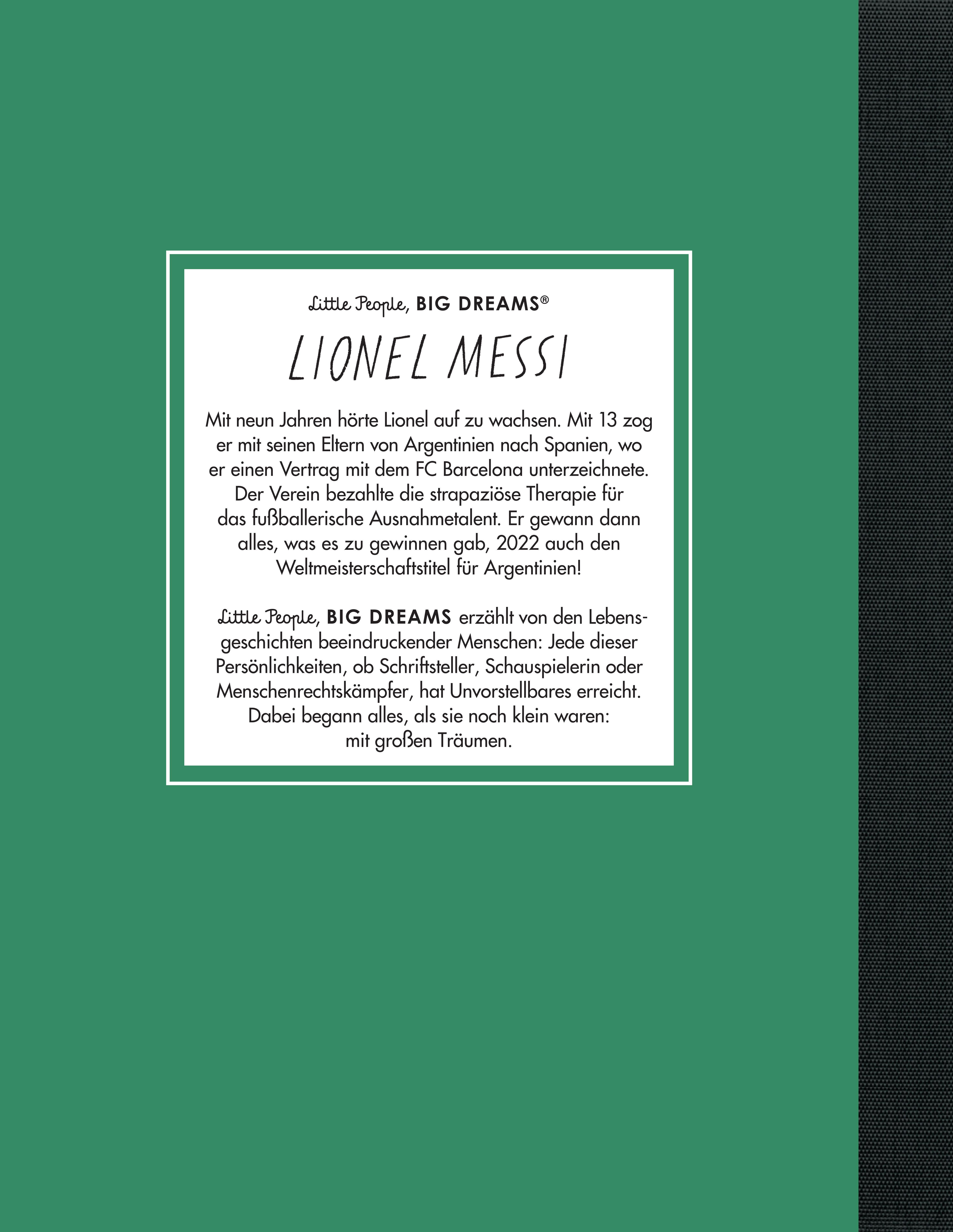 Rückseitencover Little People, Big Dreams - Lionel Messi