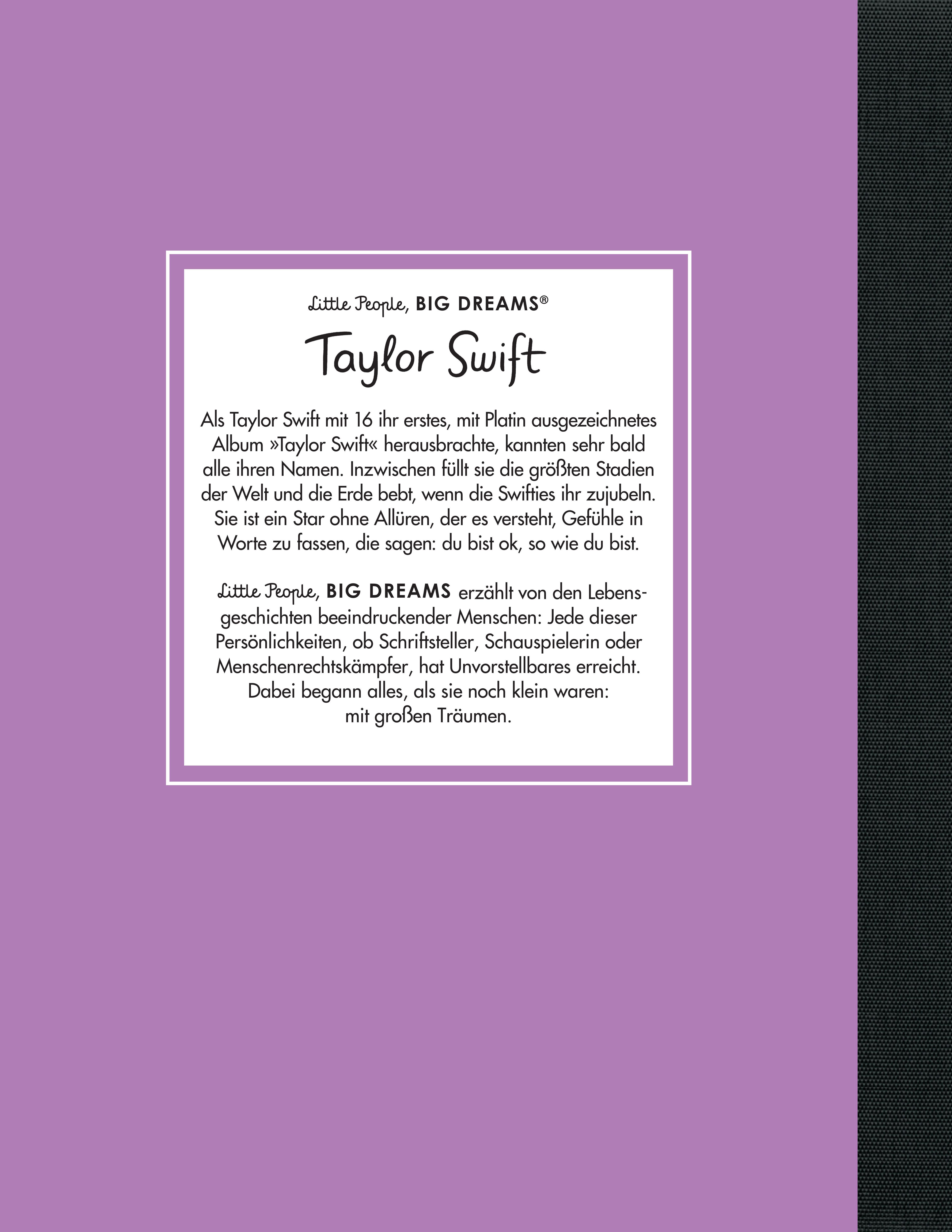 Rückseitencover Little People, Big Dreams - Taylor Swift