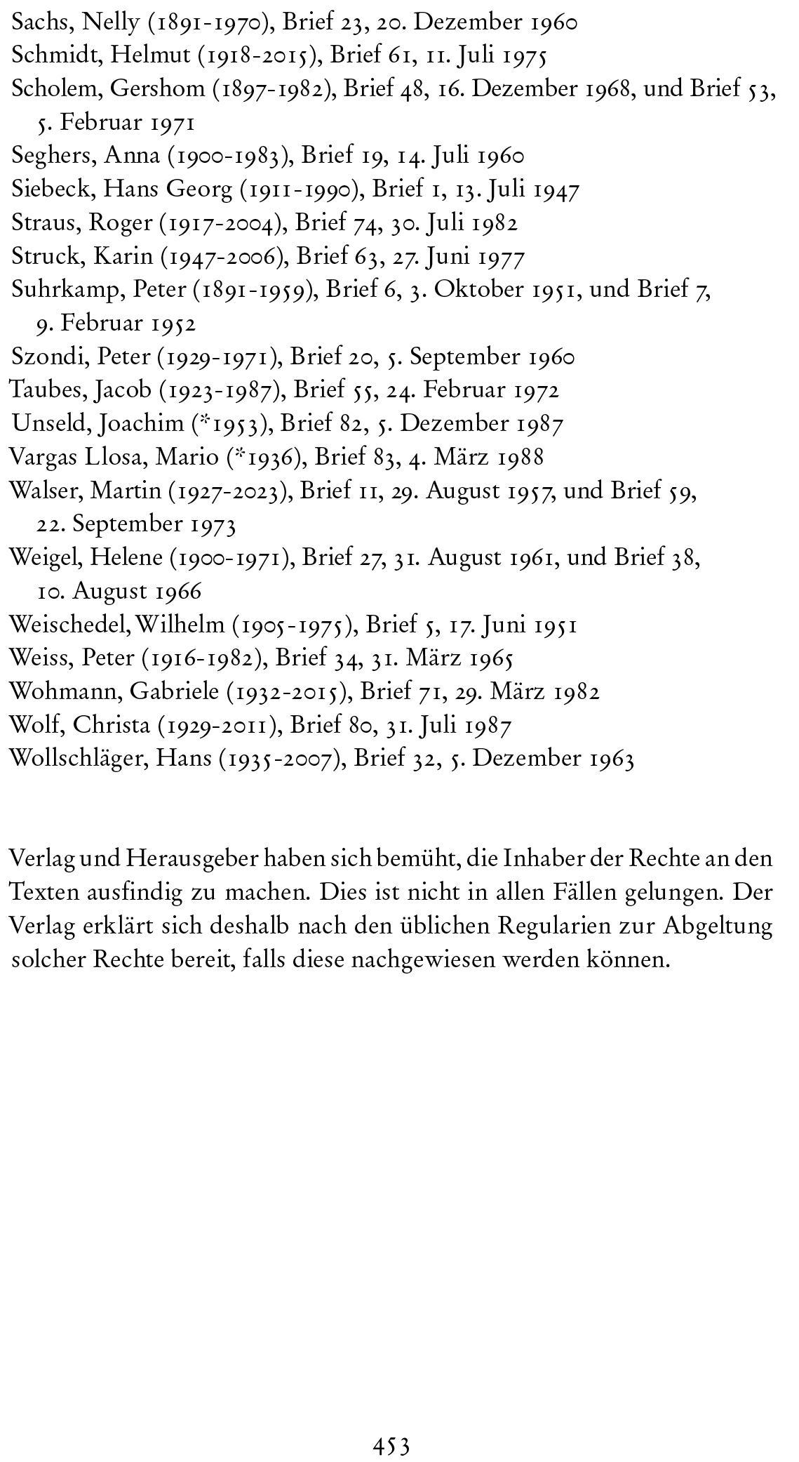 Beispielinhalt (Bild) Hundert Briefe