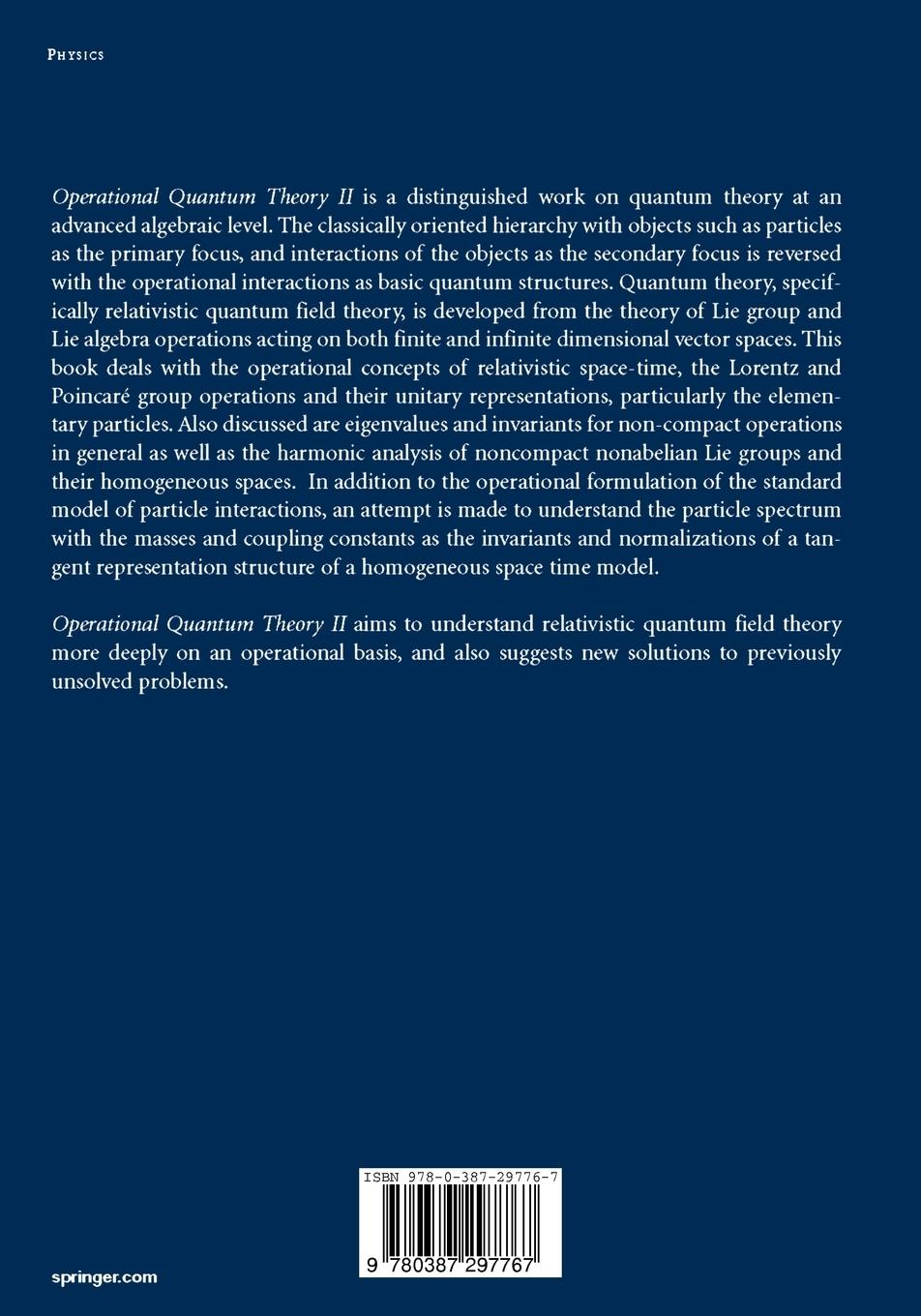 Rückseitencover Operational Quantum Theory II
