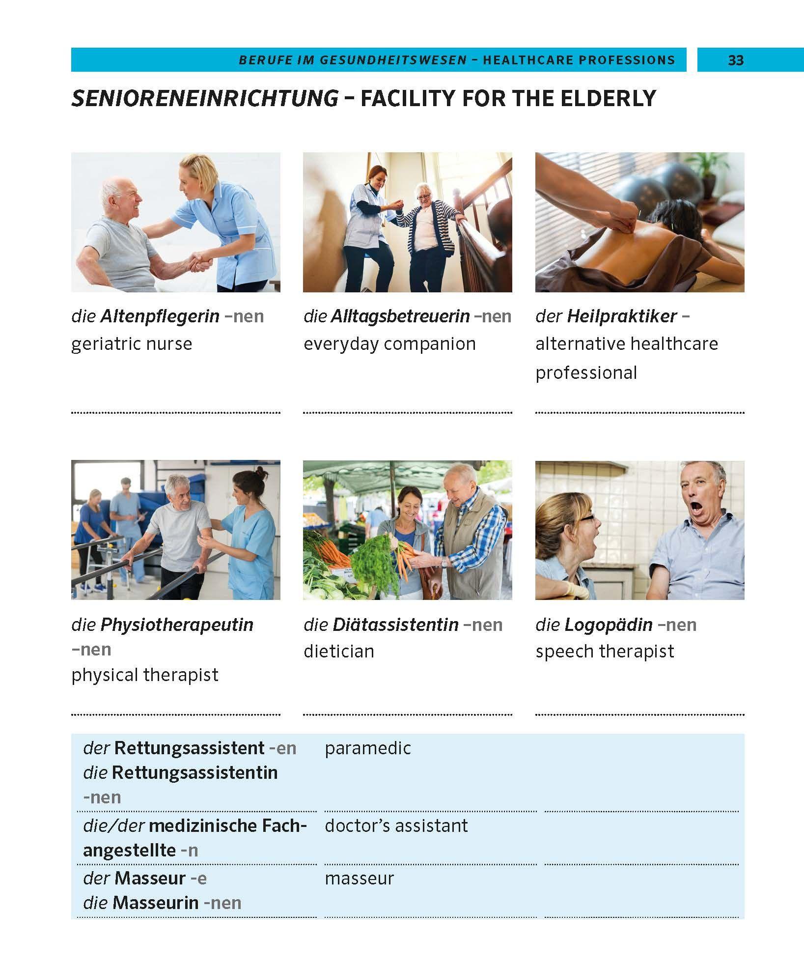 Beispielinhalt (Bild) PONS Bildwörterbuch Deutsch für Pflegekräfte