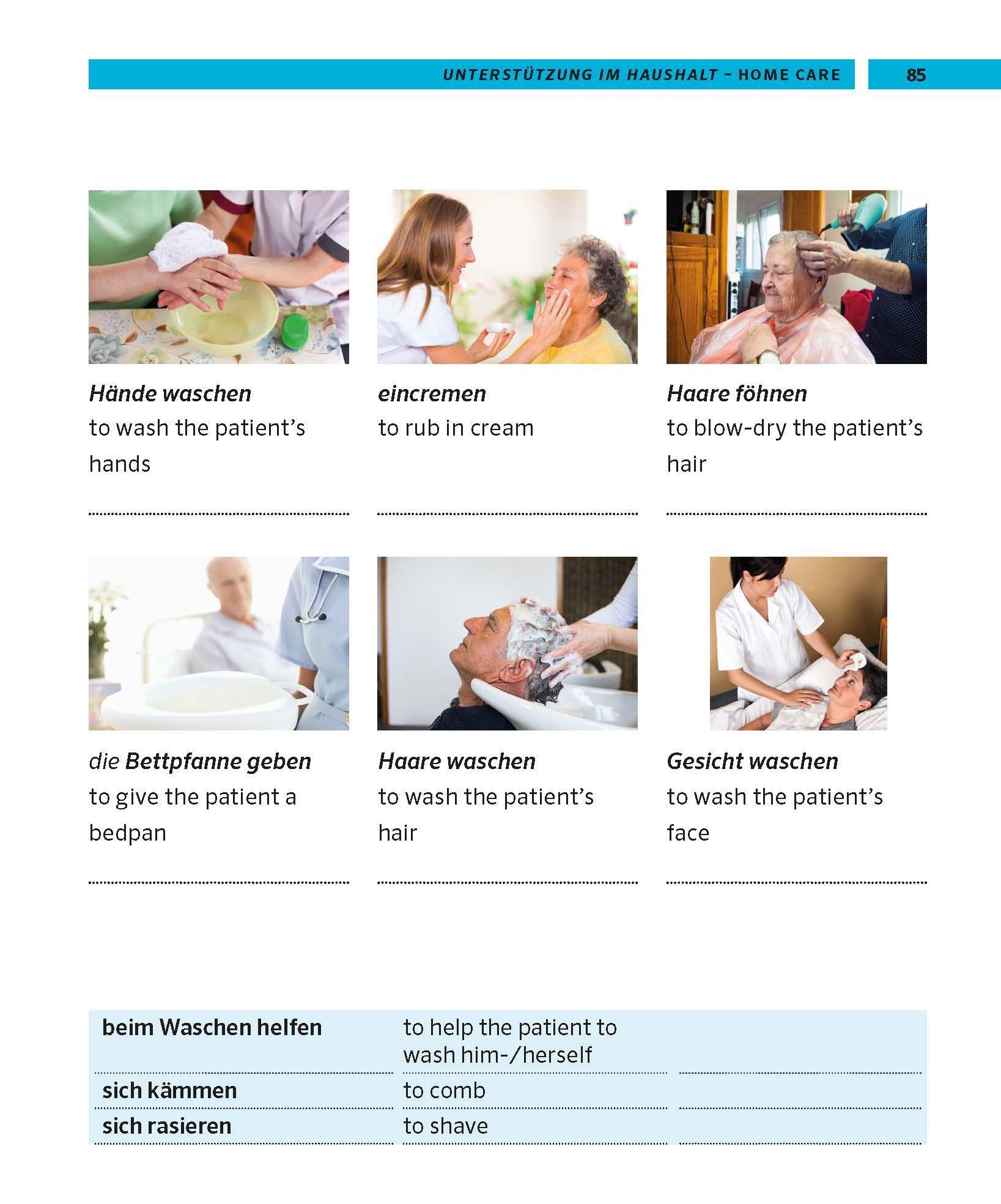 Beispielinhalt (Bild) PONS Bildwörterbuch Deutsch für Pflegekräfte