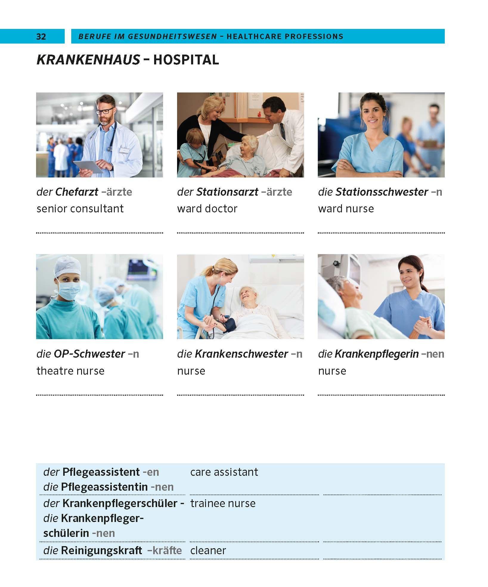 Beispielinhalt (Bild) PONS Bildwörterbuch Deutsch für Pflegekräfte