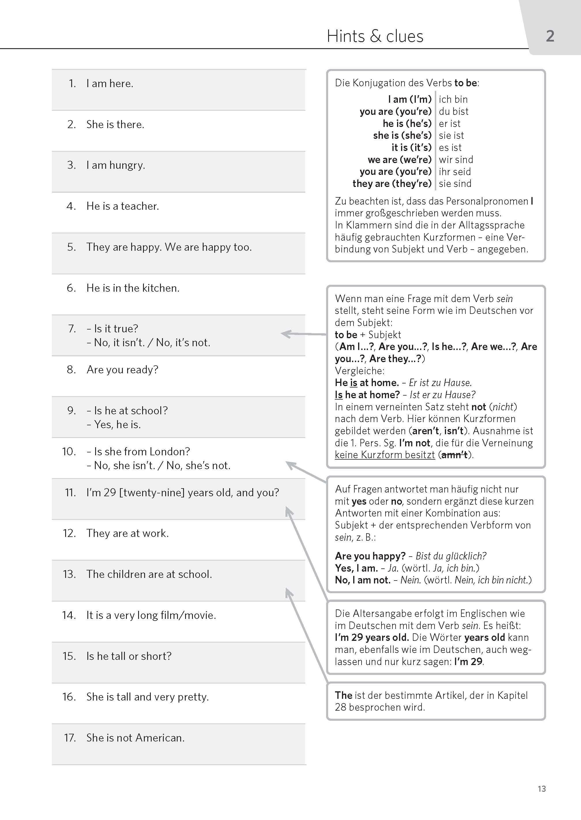 Beispielinhalt (Bild) PONS Satz für Satz Englisch A1
