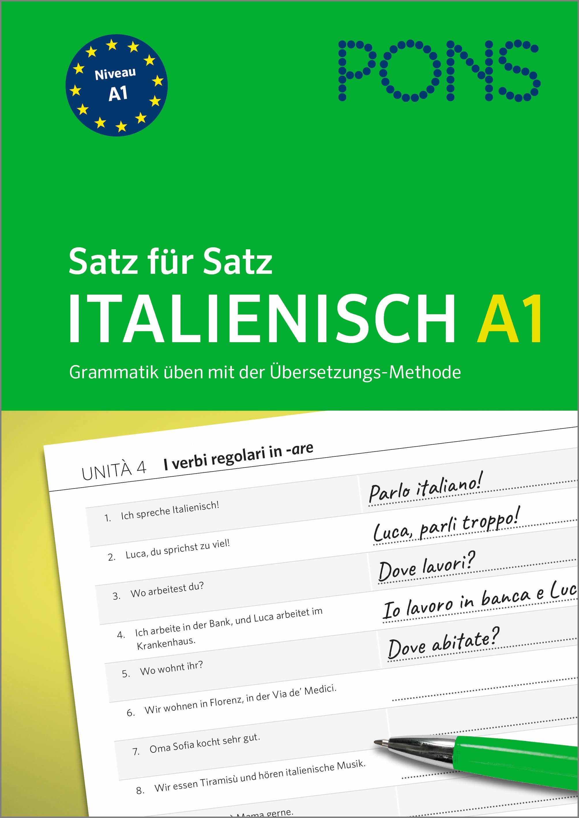 Vorderes Coverbild PONS Satz für Satz Italienisch A1