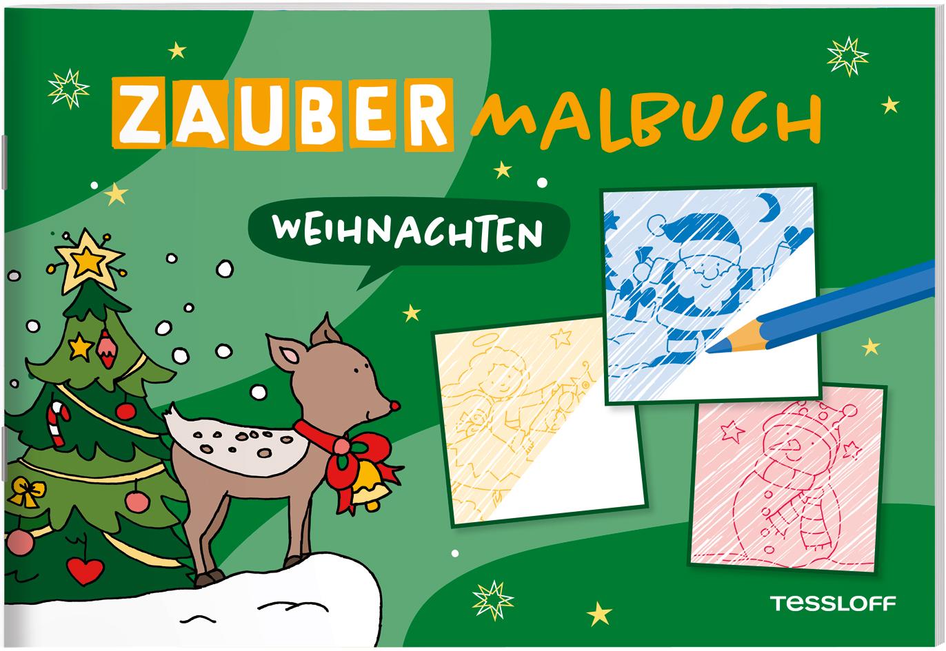 Vorderes Coverbild Zaubermalbuch. Weihnachten