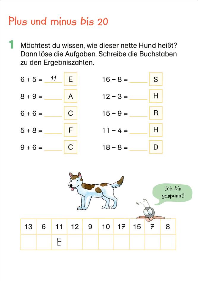 Beispielinhalt (Bild) Fit fürs Rechnen 1. Klasse. Mein 5-Minuten-Block