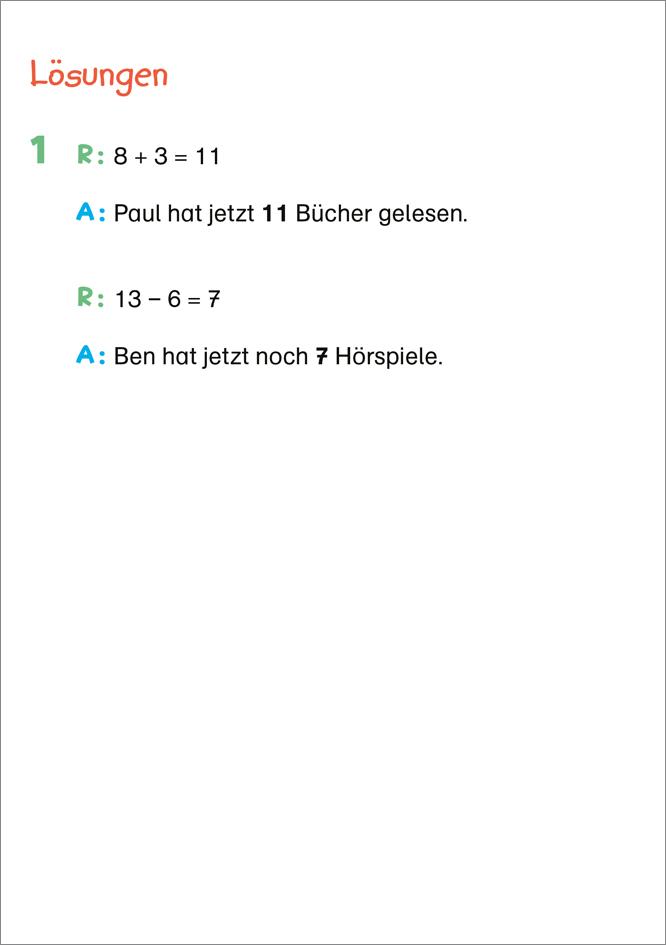 Beispielinhalt (Bild) Fit fürs Rechnen 1. Klasse. Mein 5-Minuten-Block