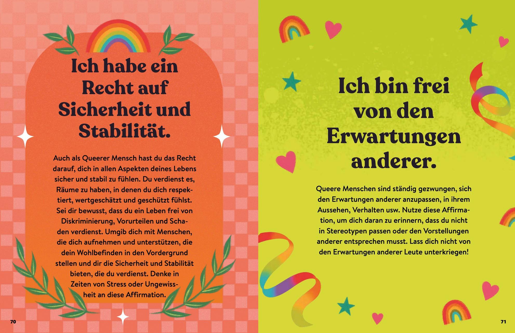 Beispielinhalt (Bild) Queer Joy: 100 Botschaften, die empowern und inspirieren