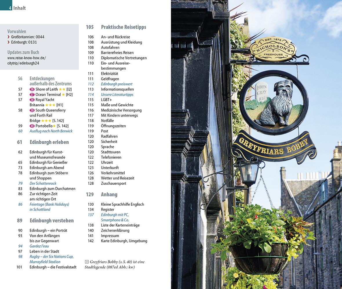 Beispielinhalt (Bild) Reise Know-How CityTrip Edinburgh