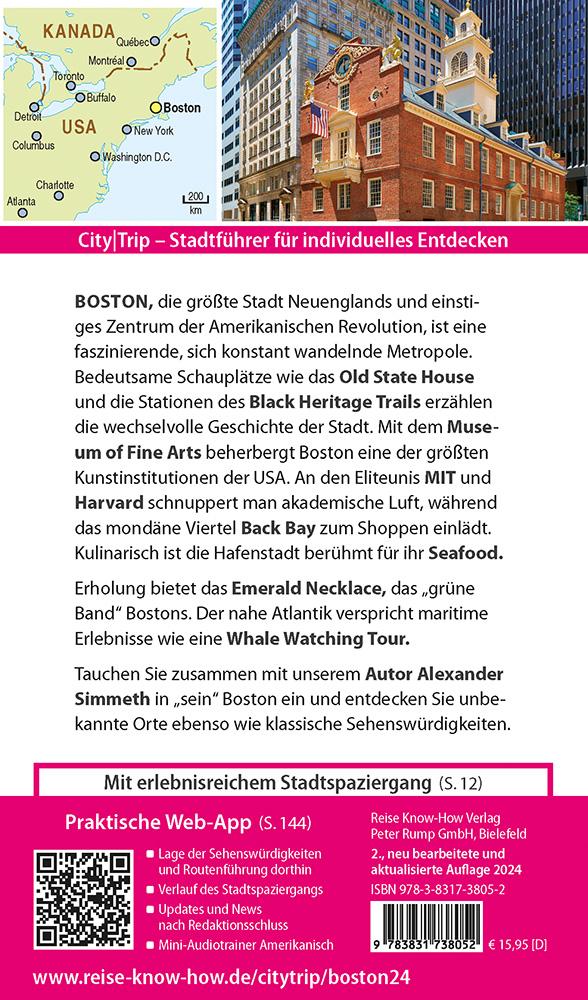 Rückseitencover Reise Know-How CityTrip Boston