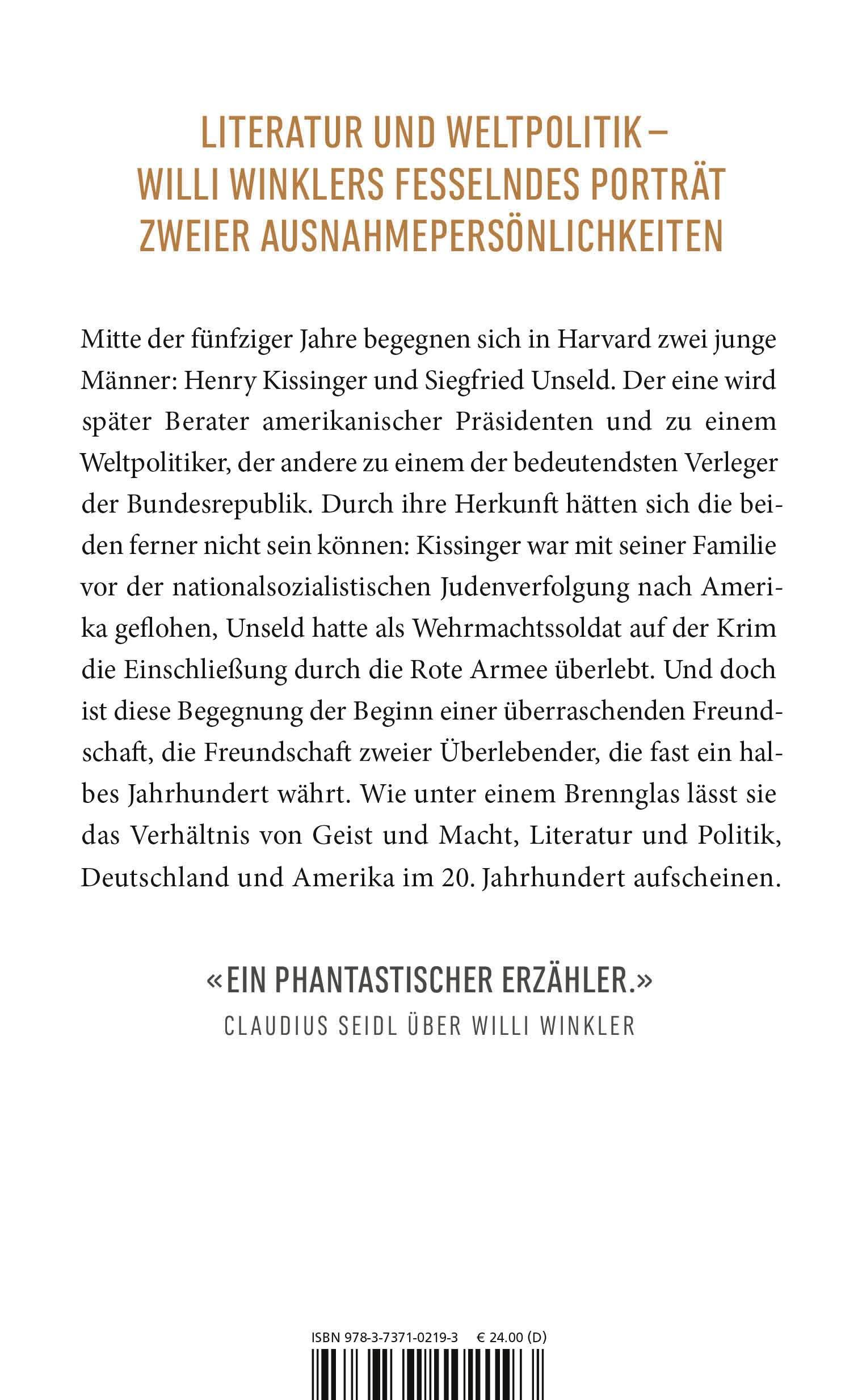 Rückseitencover Kissinger & Unseld