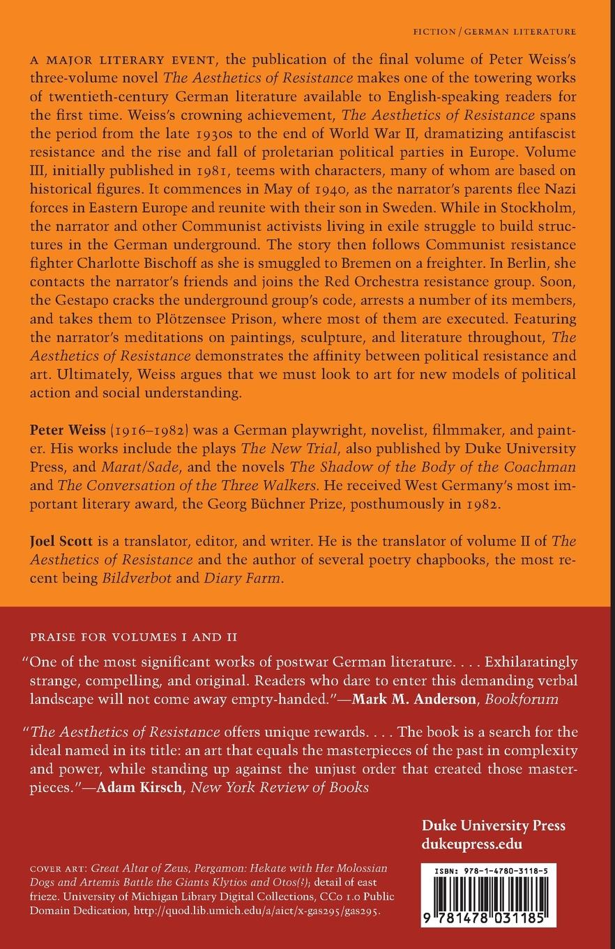 Rückseitencover The Aesthetics of Resistance, Volume III