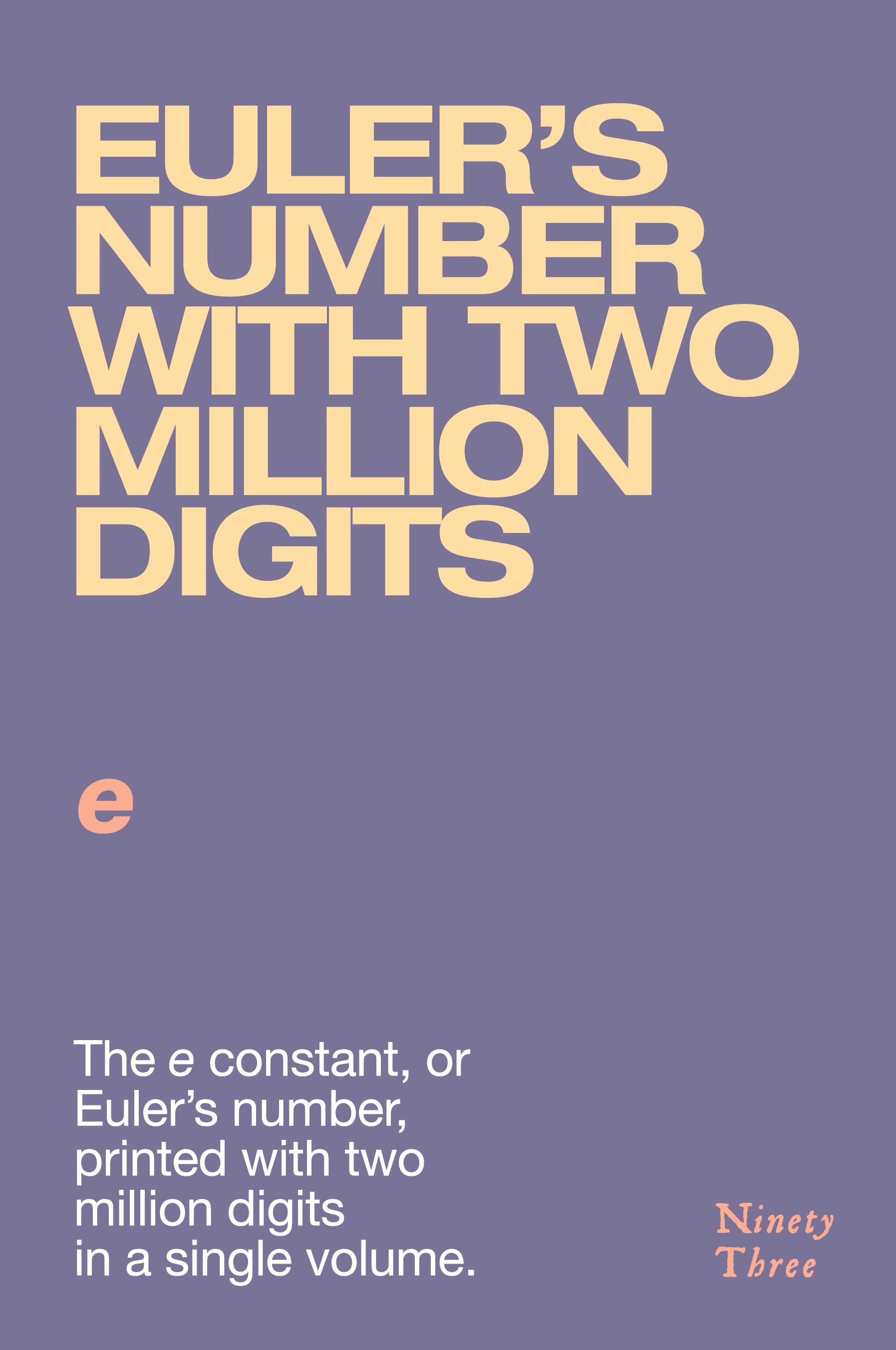 Vorderes Coverbild Euler's number with two million digits
