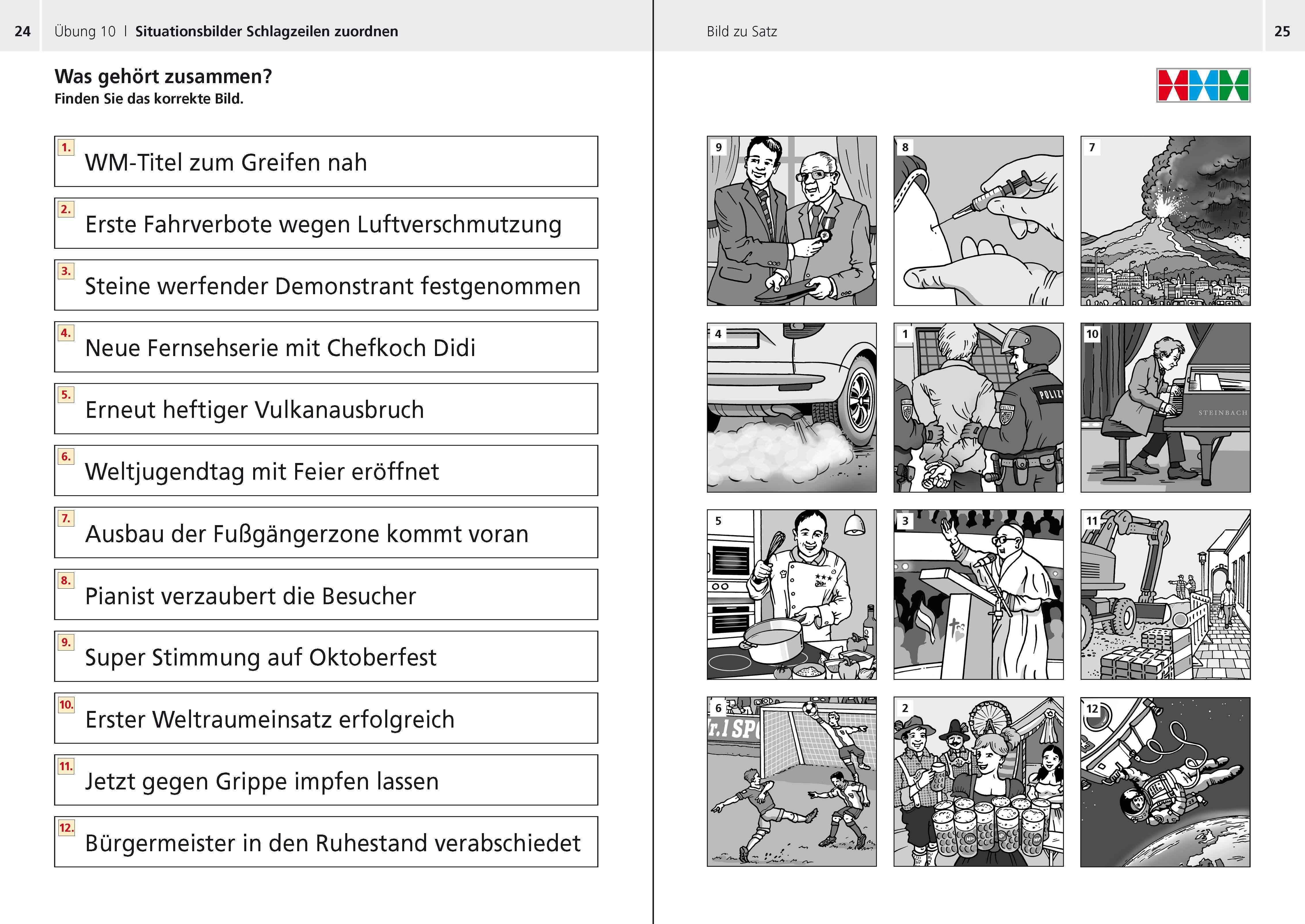 Beispielinhalt (Bild) miniLÜK-Sprachtherapie Heft 2 - Hirnfunktionstraining