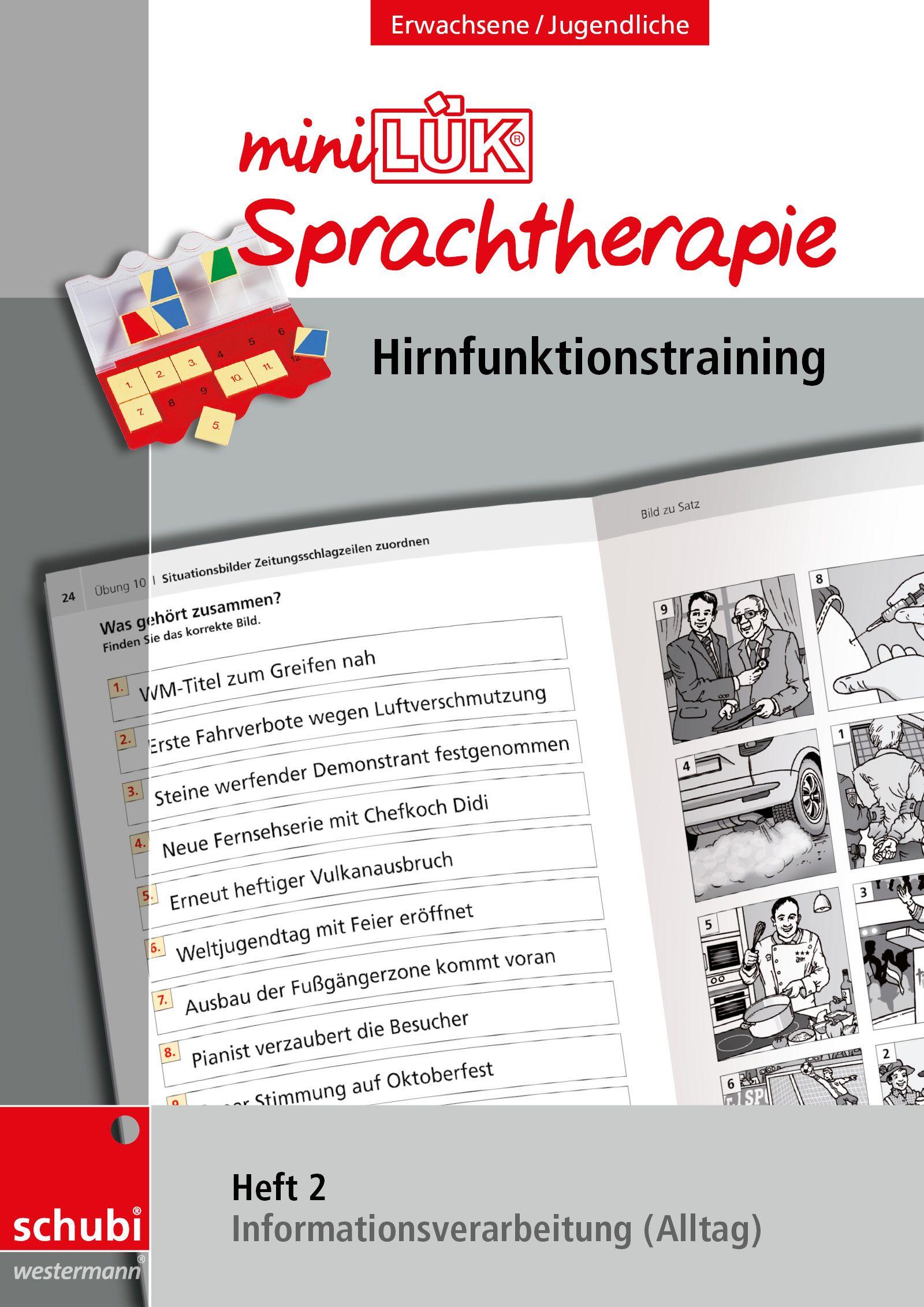 Vorderes Coverbild miniLÜK-Sprachtherapie Heft 2 - Hirnfunktionstraining