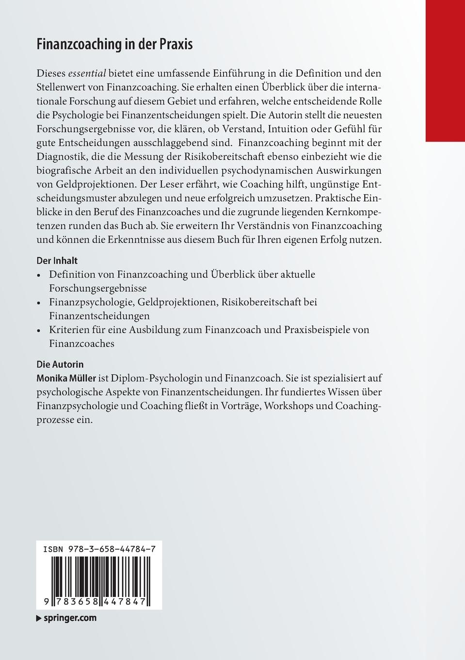 Rückseitencover Finanzcoaching in der Praxis