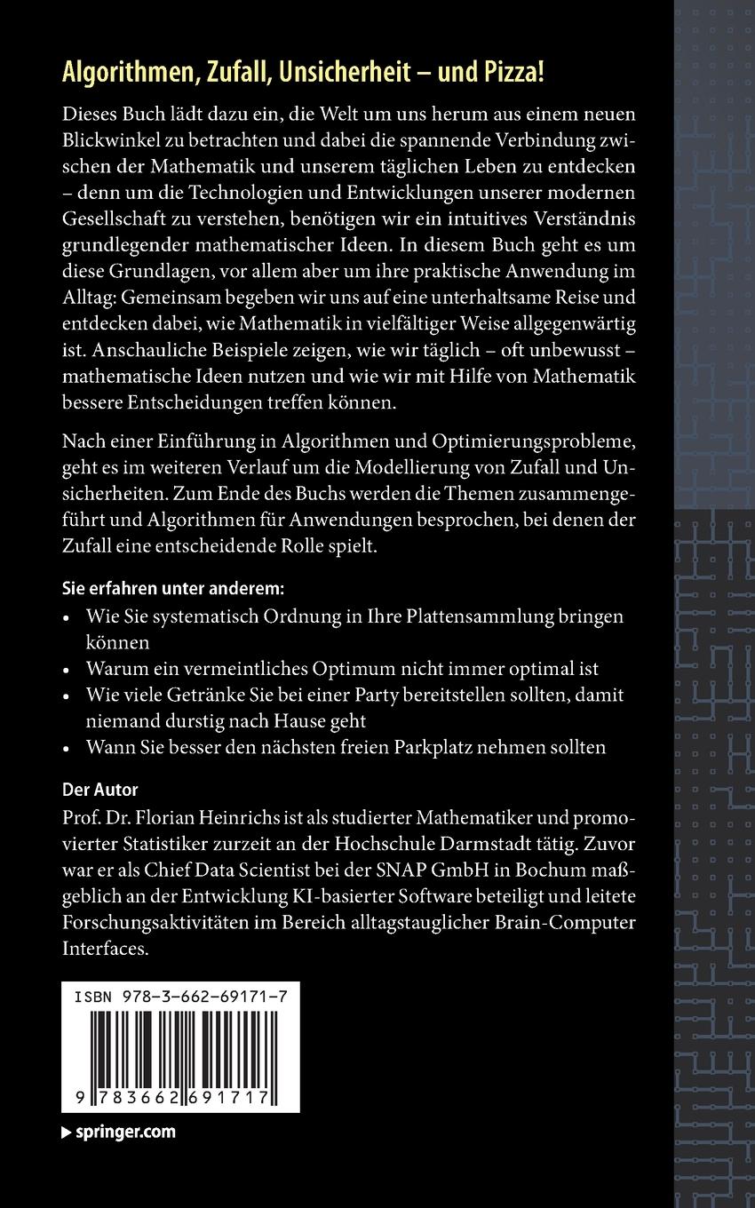 Rückseitencover Algorithmen, Zufall, Unsicherheit - und Pizza!