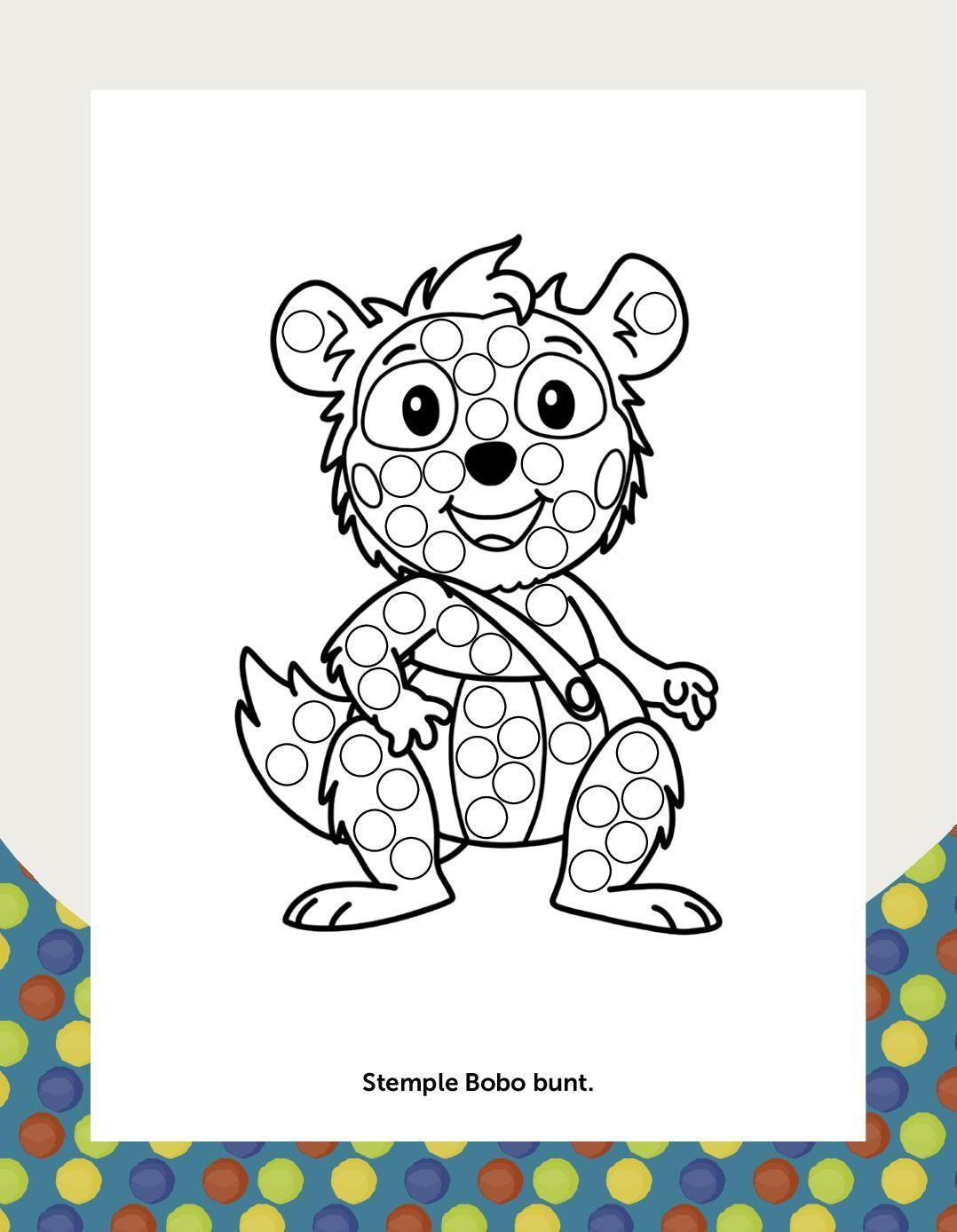 Beispielinhalt (Bild) Bobo Siebenschläfer Mein Fingerstempel-Ausmalbuch