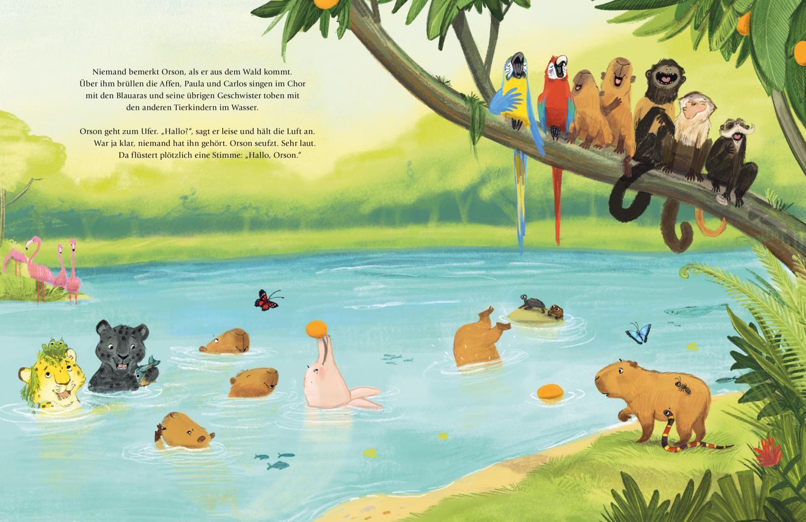Beispielinhalt (Bild) Du bist nicht allein! Auch ein Wasserschwein darf schüchtern sein