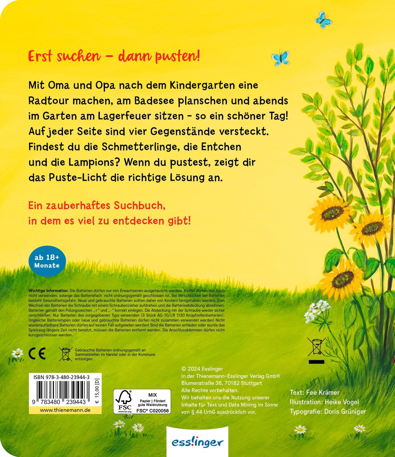 Rückseitencover Mein Puste-Licht-Buch: Ein Tag, wie ich ihn mag!