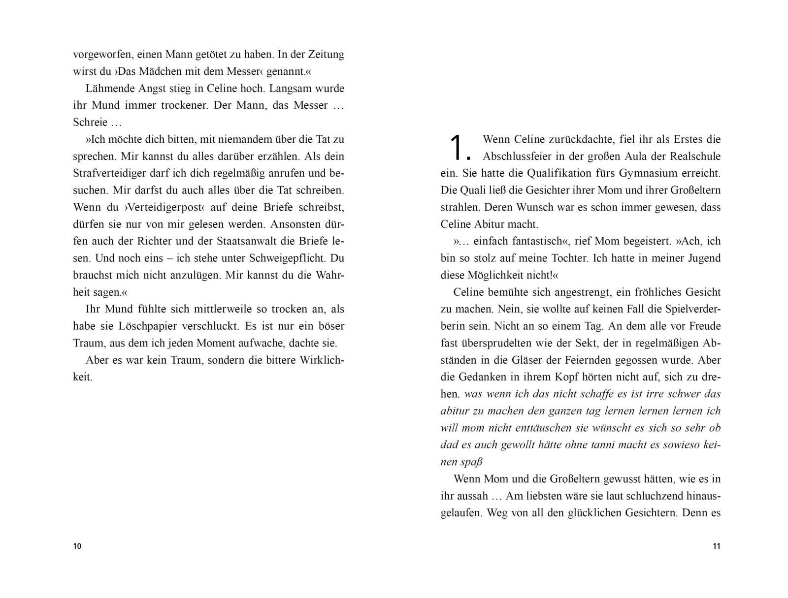 Beispielinhalt (Bild) Girl with a knife