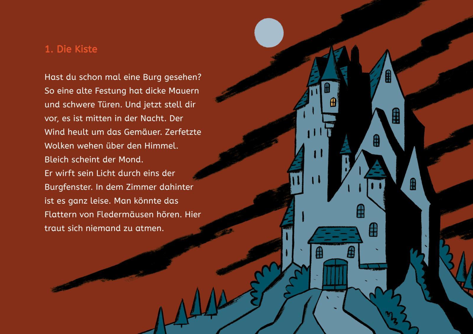 Beispielinhalt (Bild) Kleine Lesehelden: Milla und die verfluchten Vampirzähne