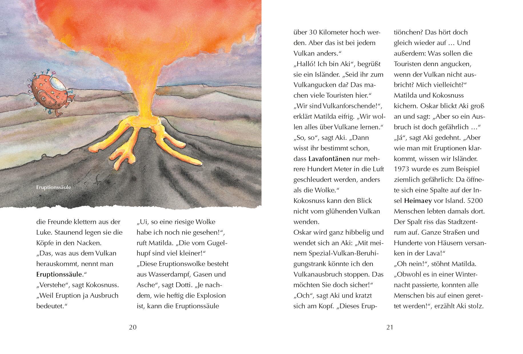Beispielinhalt (Bild) Alles klar! Der kleine Drache Kokosnuss erforscht die Vulkane