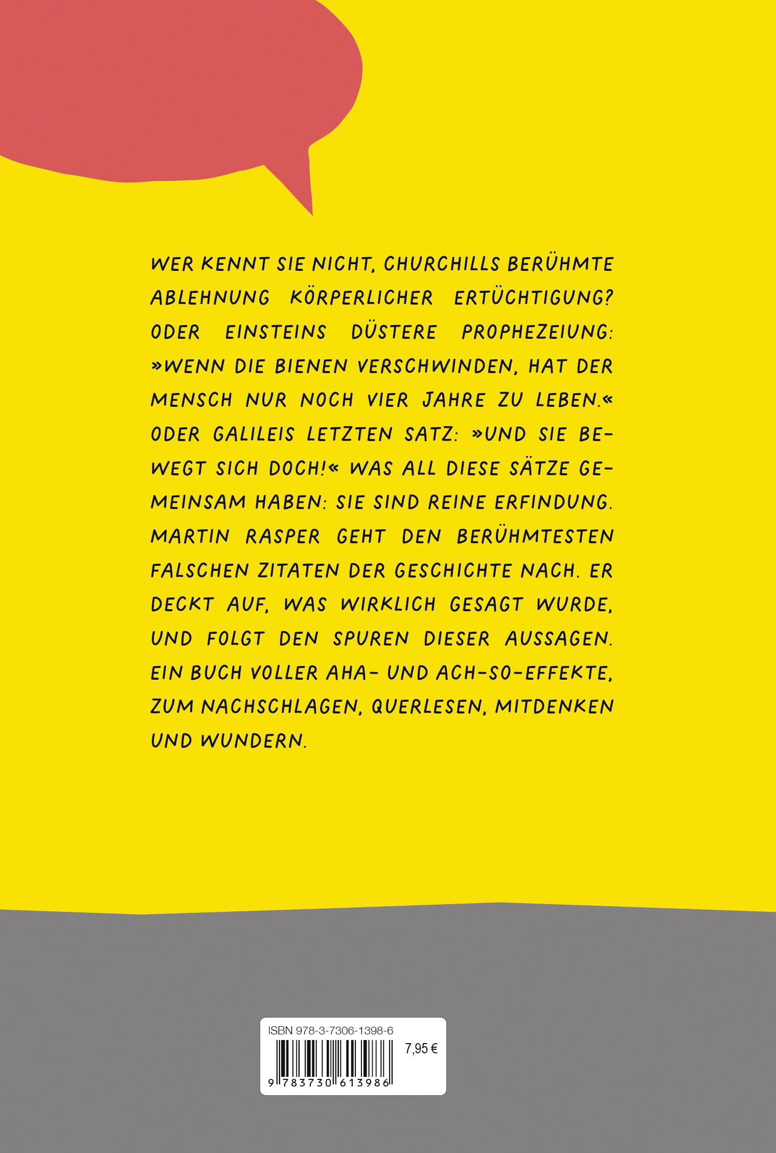 Beispielinhalt (Bild) Das Buch der falschen Zitate. 'No Sports' hat Churchill nie gesagt. Mit einem Vorwort von Goethe