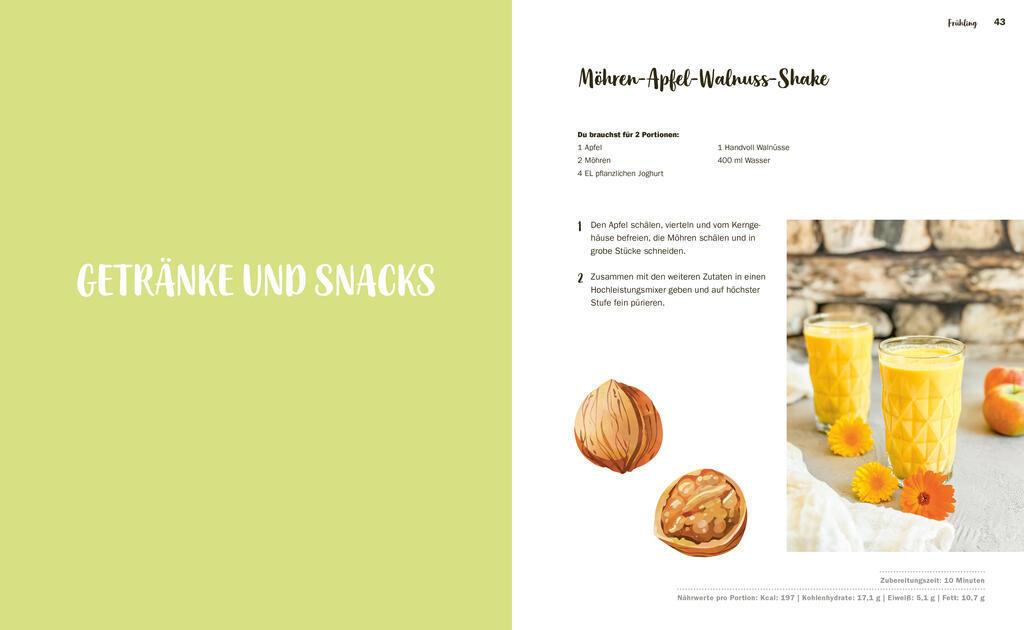Beispielinhalt (Bild) Ganz entspannt vegan - Das Jahreszeitenkochbuch