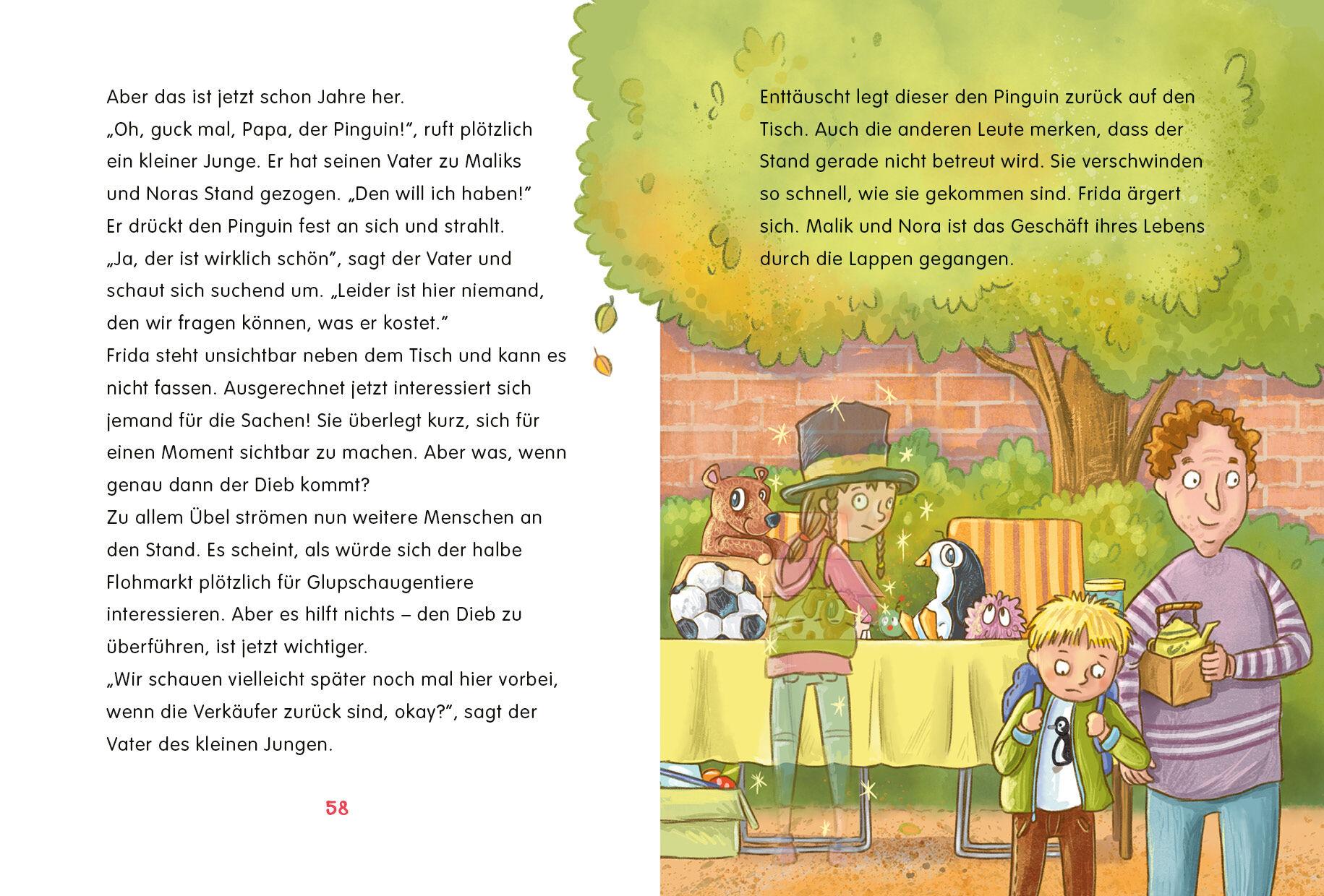 Beispielinhalt (Bild) Frida und Filu - Die unsichtbaren Detektive - Der verflixte Flohmarkt-Fall