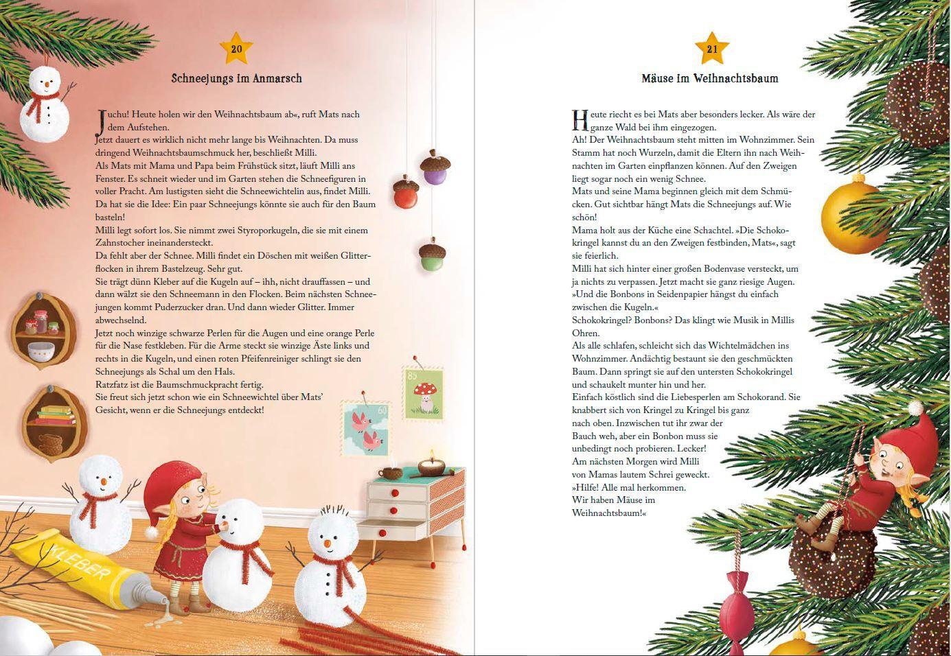 Beispielinhalt (Bild) Wichtelzauber zum Weihnachtsfest - 24 Adventskalender-Geschichten zum Vorlesen