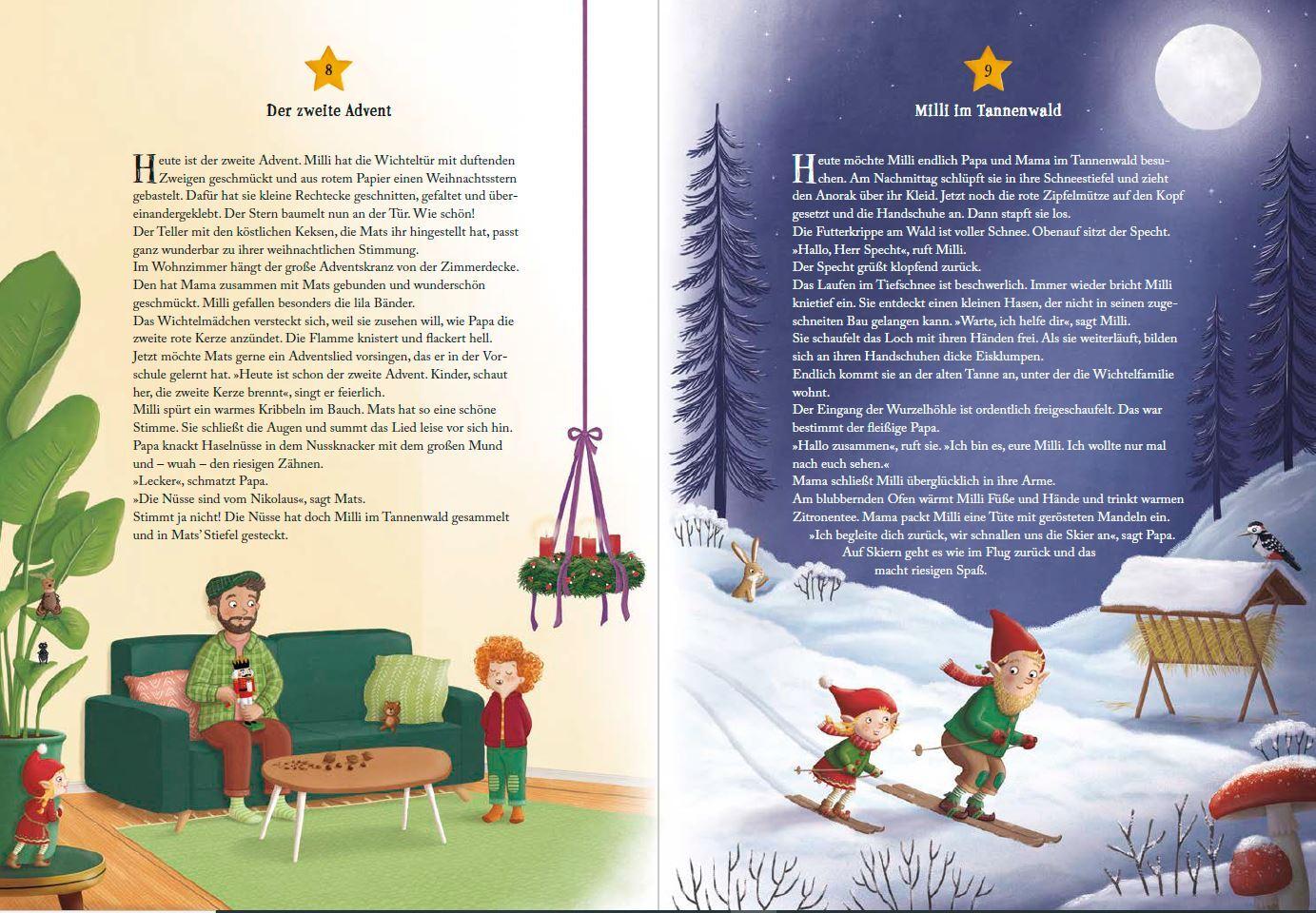 Beispielinhalt (Bild) Wichtelzauber zum Weihnachtsfest - 24 Adventskalender-Geschichten zum Vorlesen