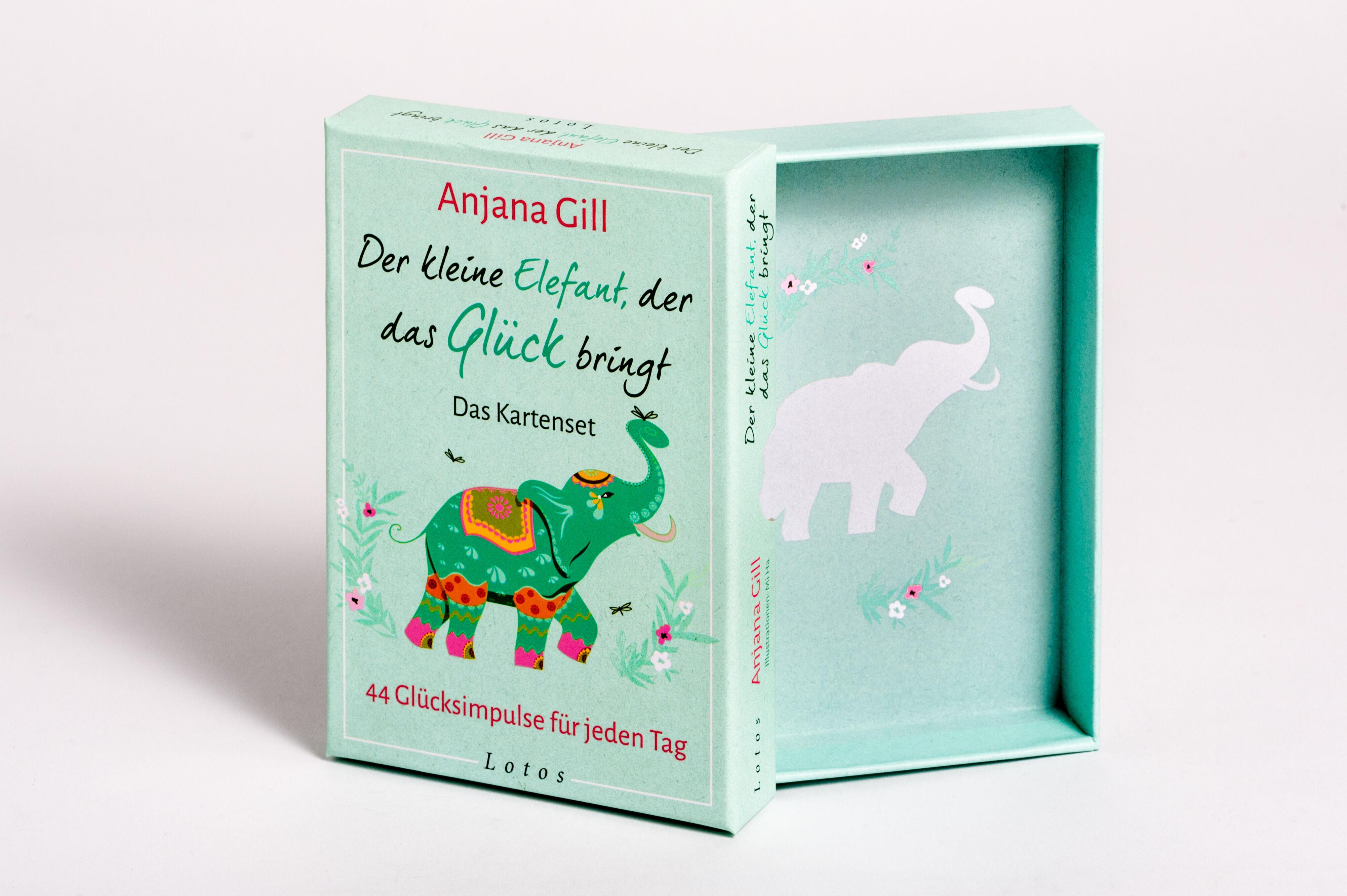 Beispielinhalt (Bild) Der kleine Elefant, der das Glück bringt - Das Kartenset